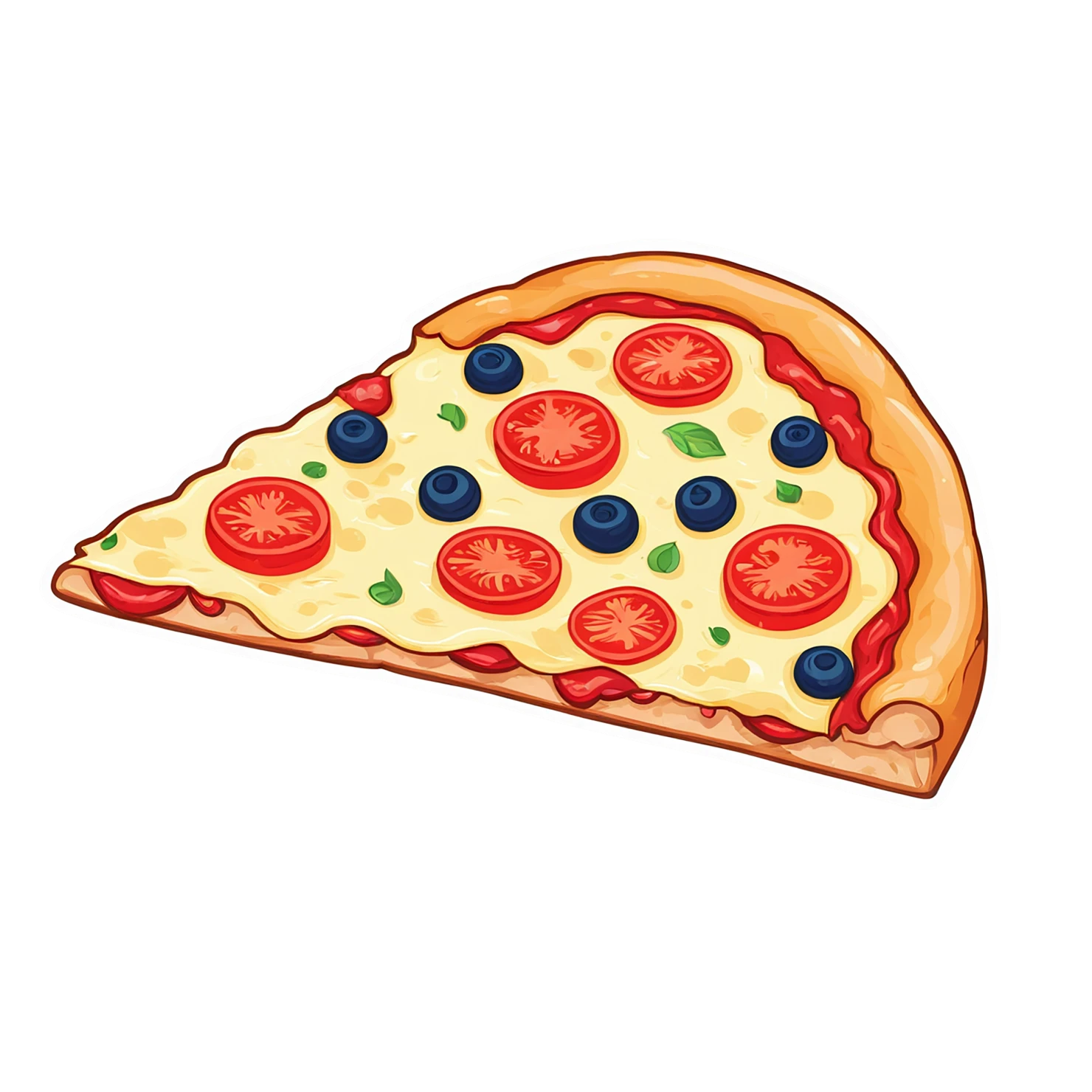 Pizza cute sticker isolated on transparent background #20667