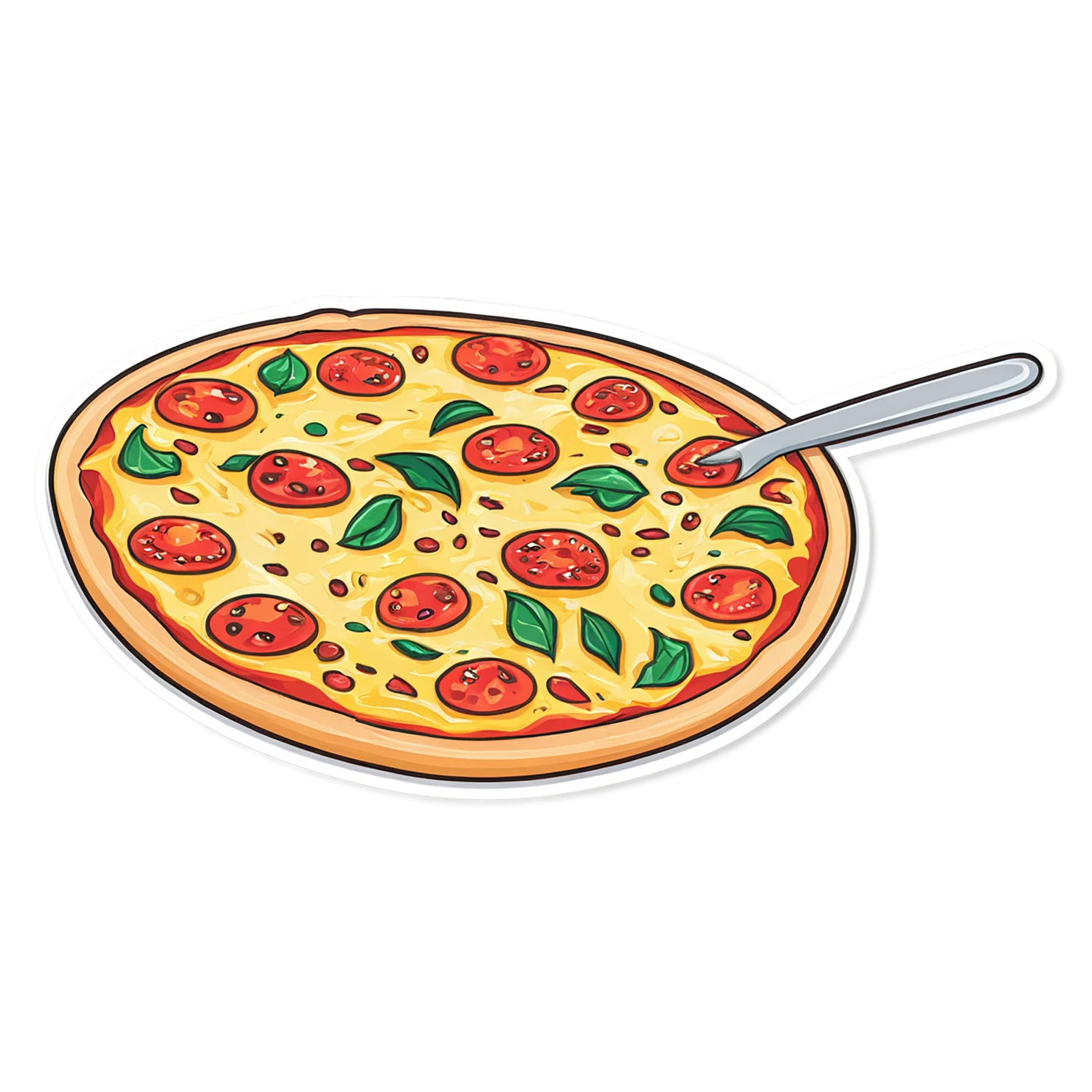Pizza cute sticker isolated on transparent background #20668
