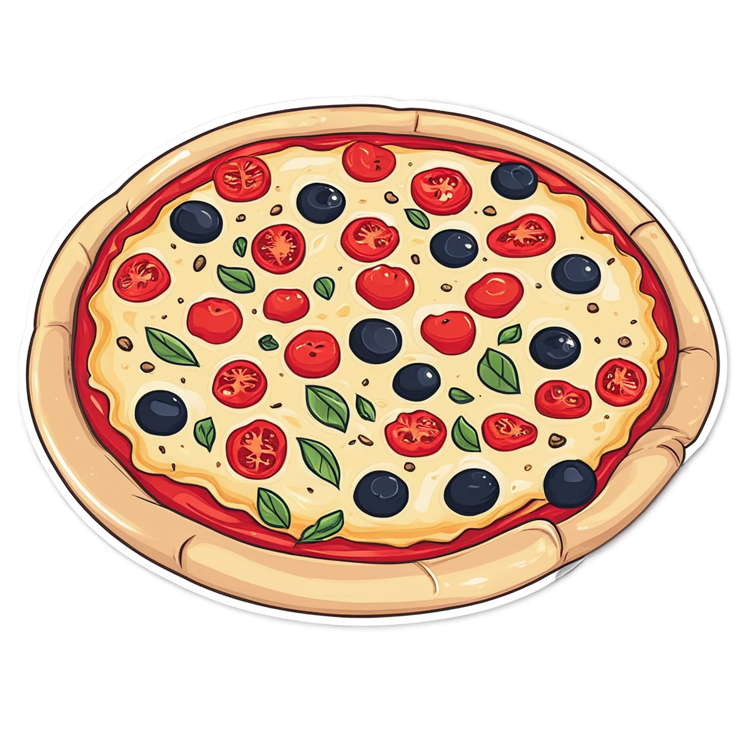 Pizza cute sticker isolated on transparent background #20672