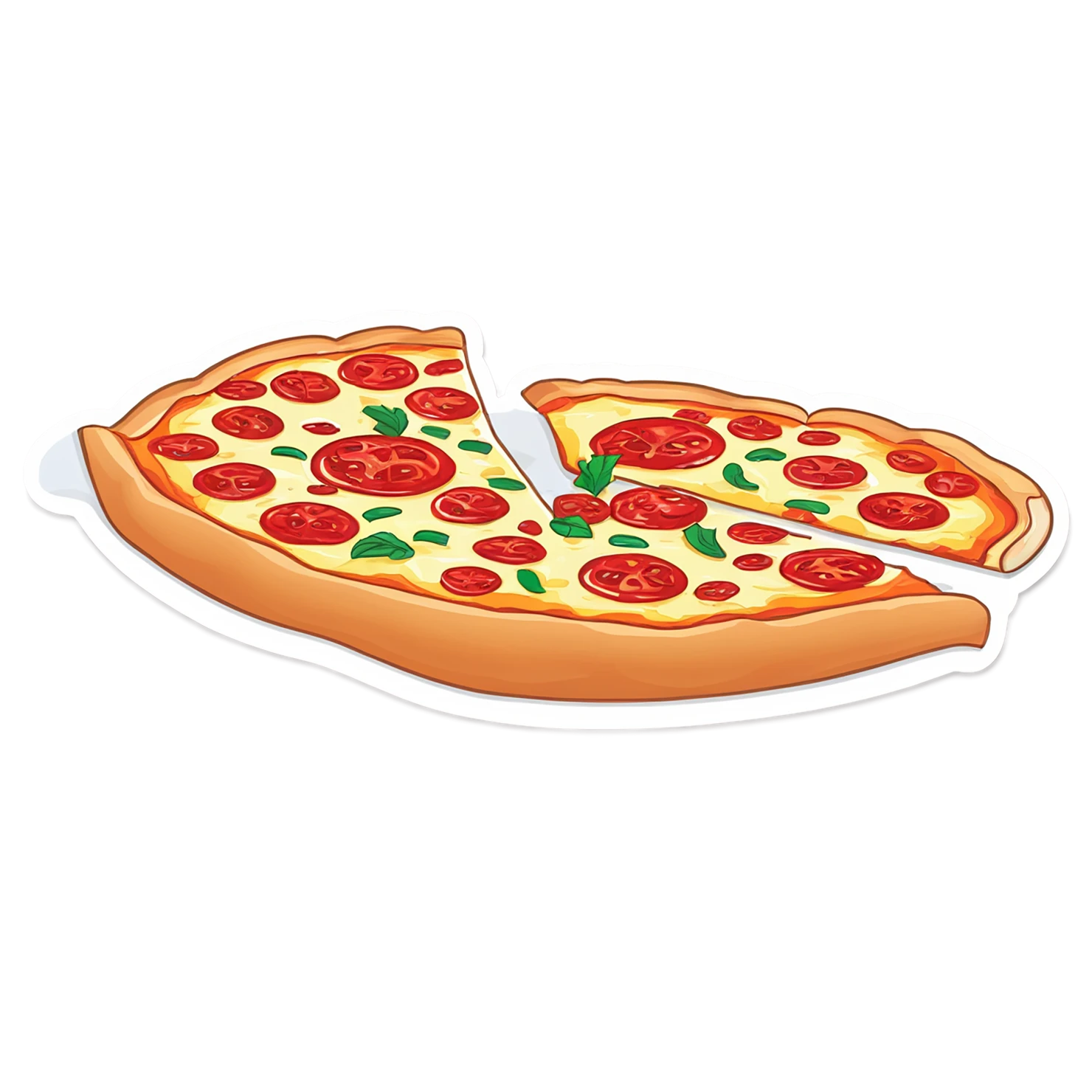 Pizza cute sticker isolated on transparent background #20673