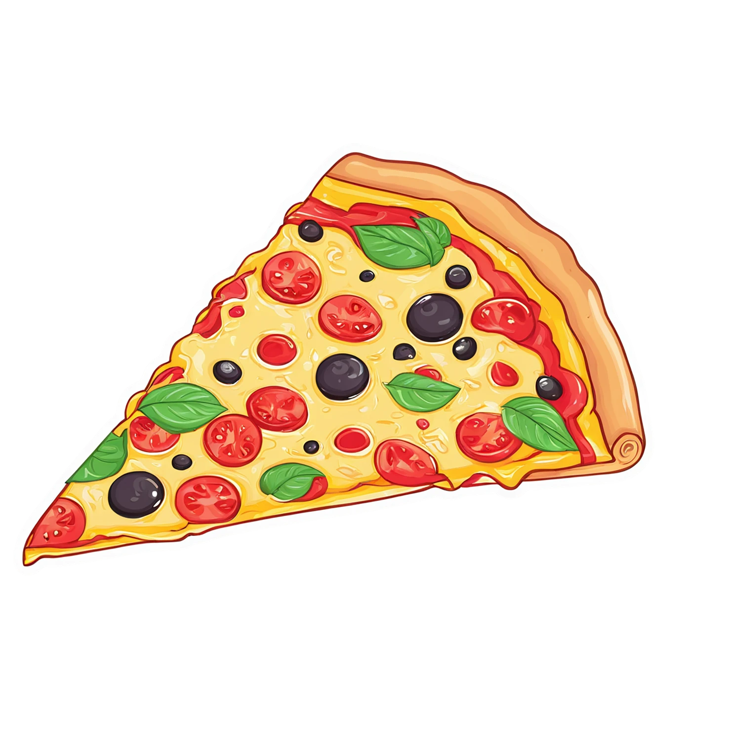 Pizza cute sticker isolated on transparent background #20674