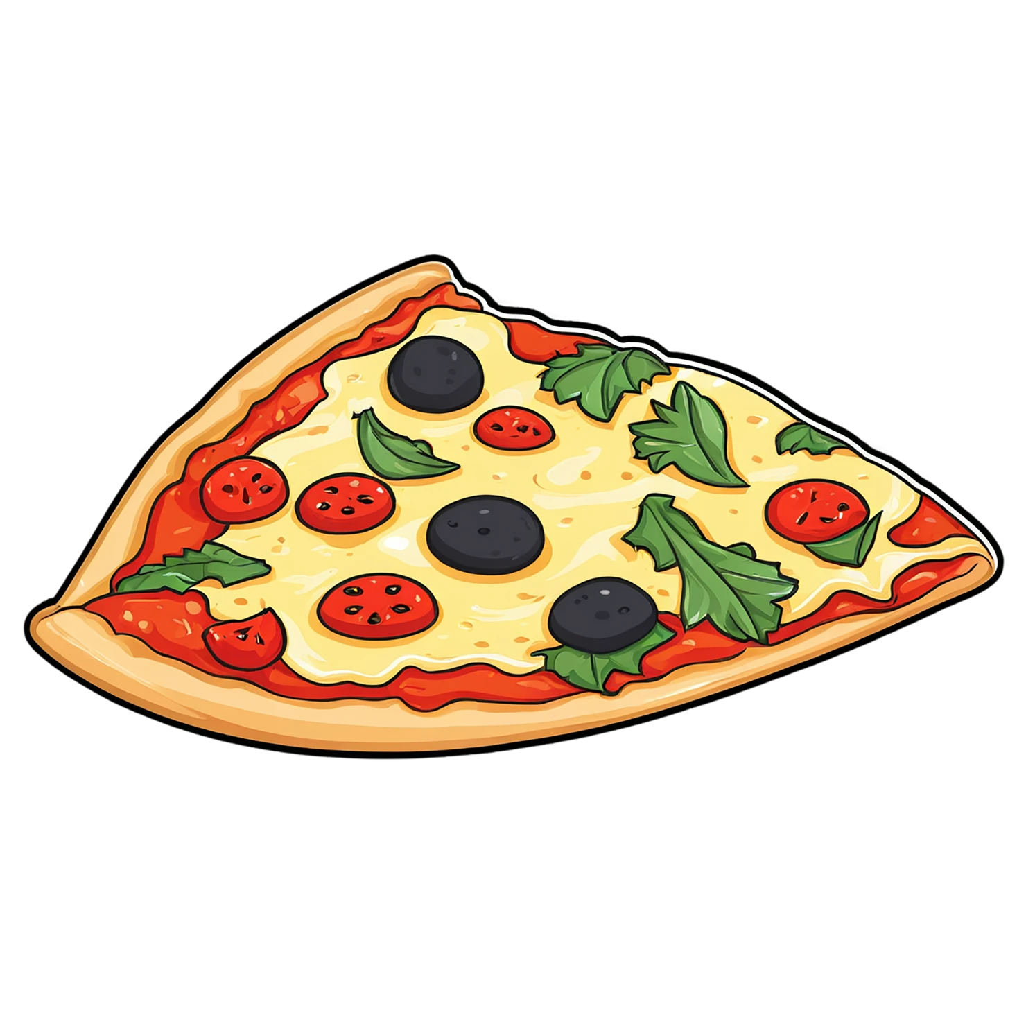 Pizza cute sticker isolated on transparent background #20675