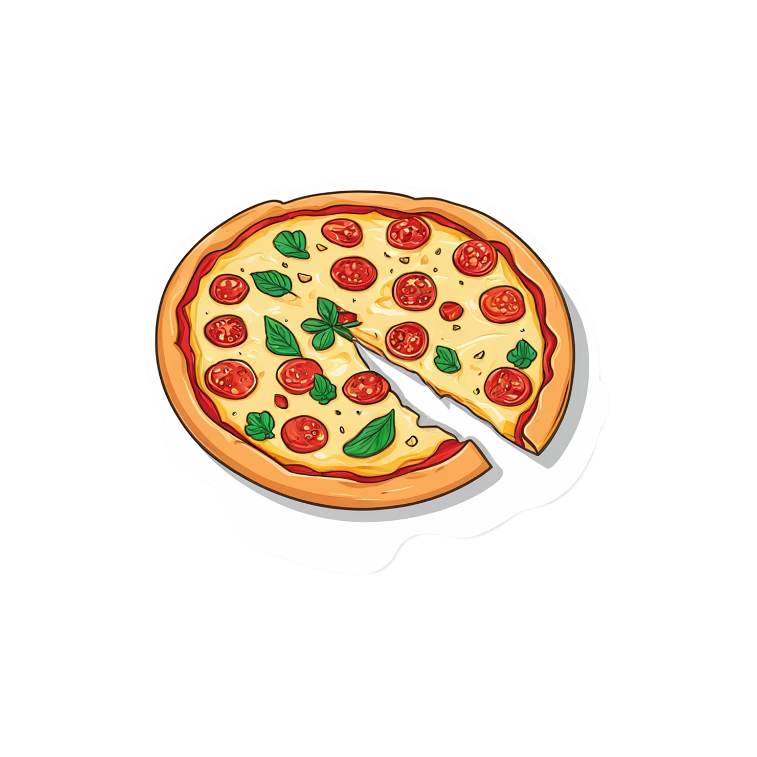 Pizza cute sticker isolated on transparent background #20677