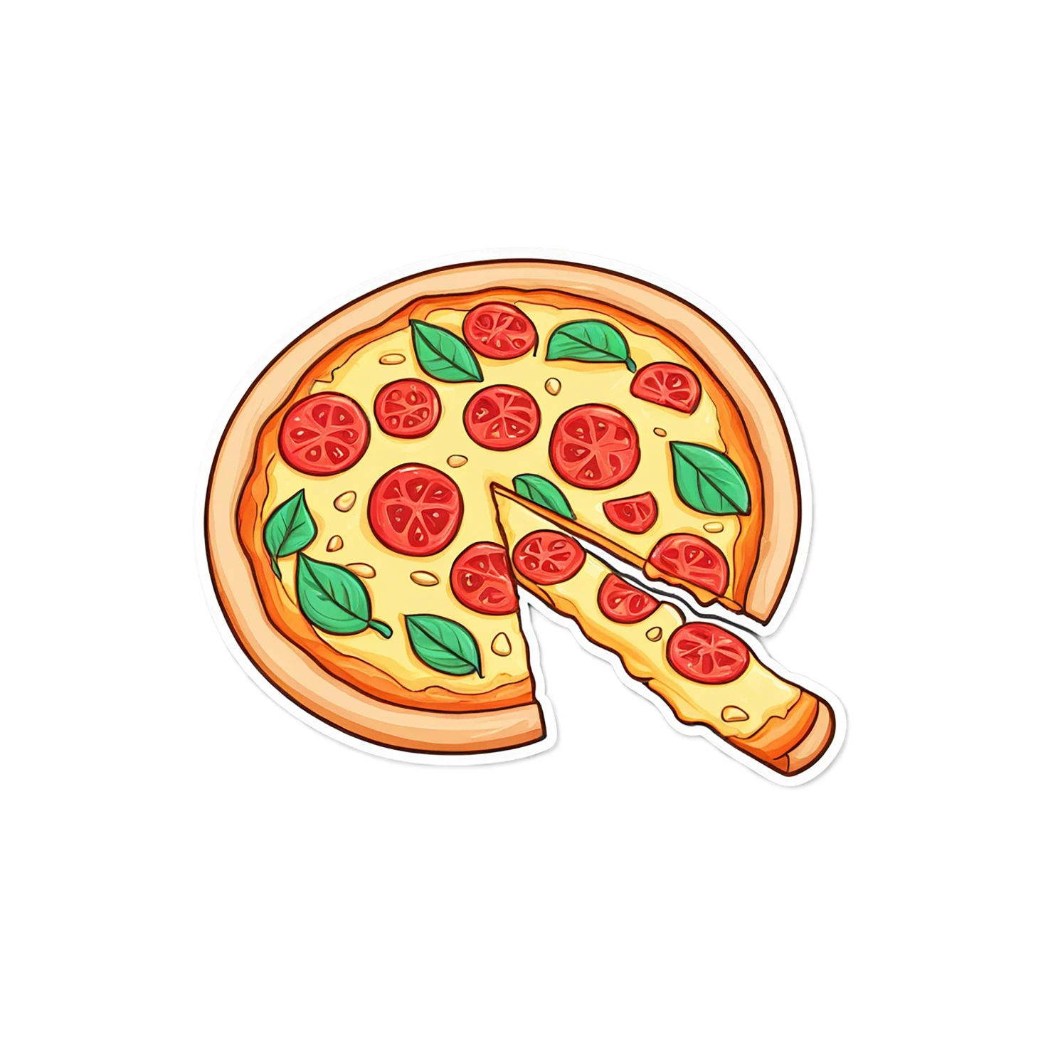 Pizza cute sticker isolated on transparent background #20678