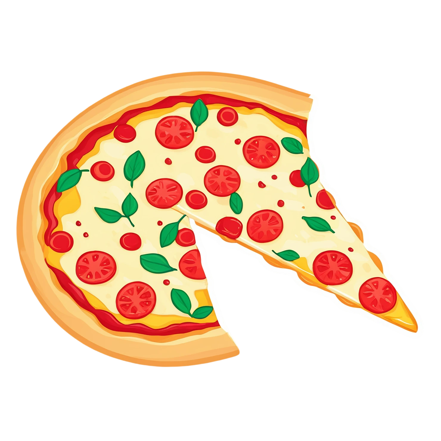 Pizza cute sticker isolated on transparent background #20679