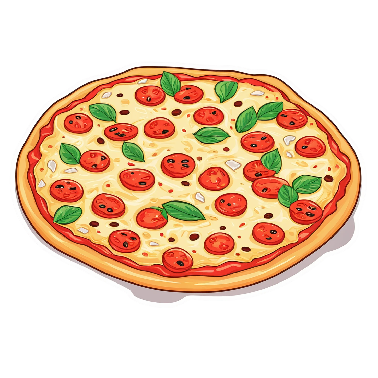 Pizza cute sticker isolated on transparent background #20680