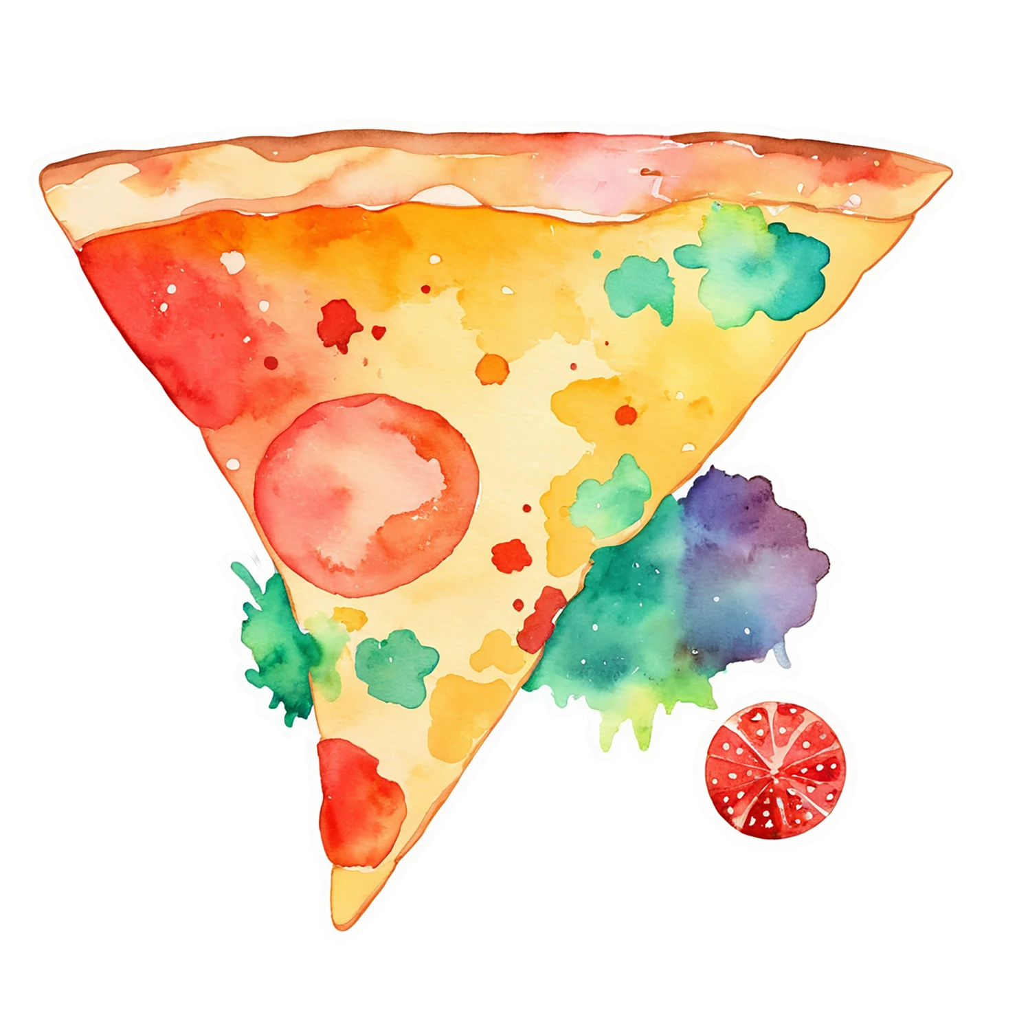 Pizza watercolor sticker isolated on transparent background #20692