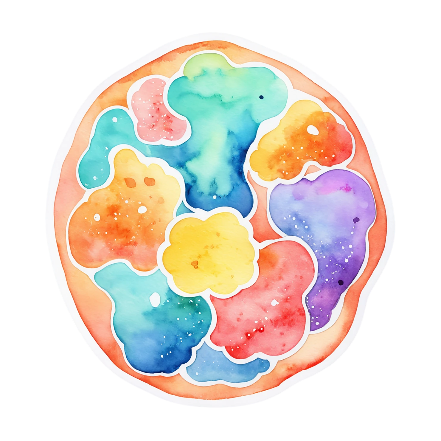 Pizza watercolor sticker isolated on transparent background #20693