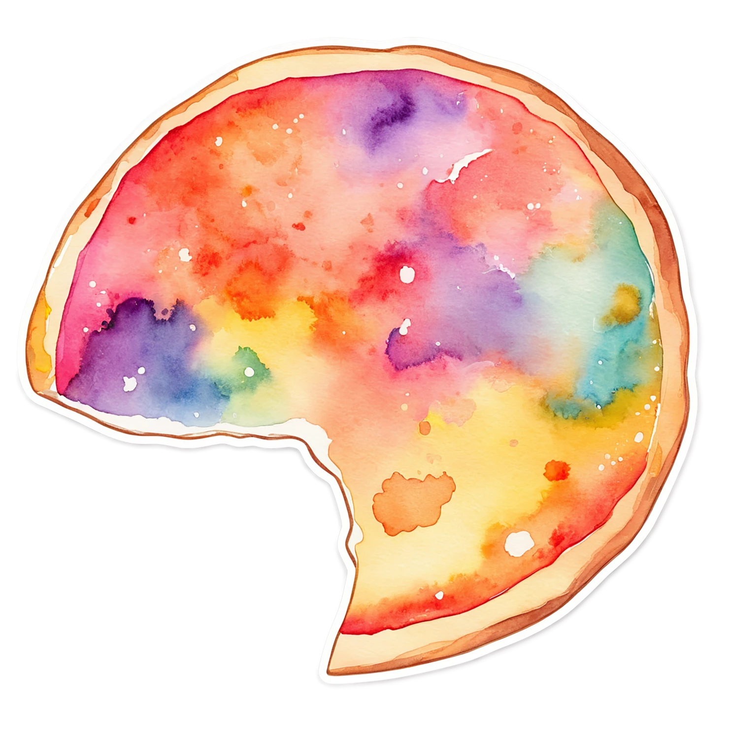 Pizza watercolor sticker isolated on transparent background #20708