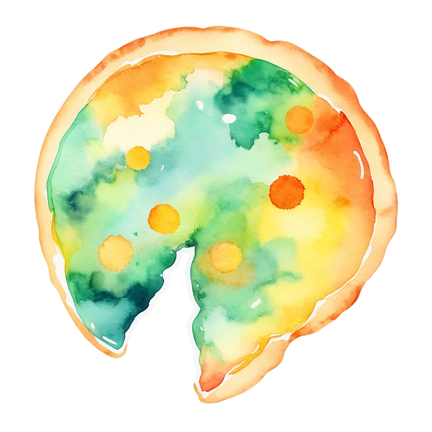 Pizza watercolor sticker isolated on transparent background #20714