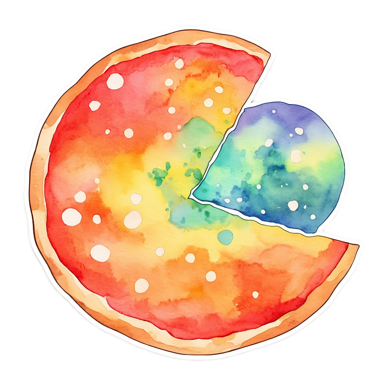 Pizza watercolor sticker isolated on transparent background #20715