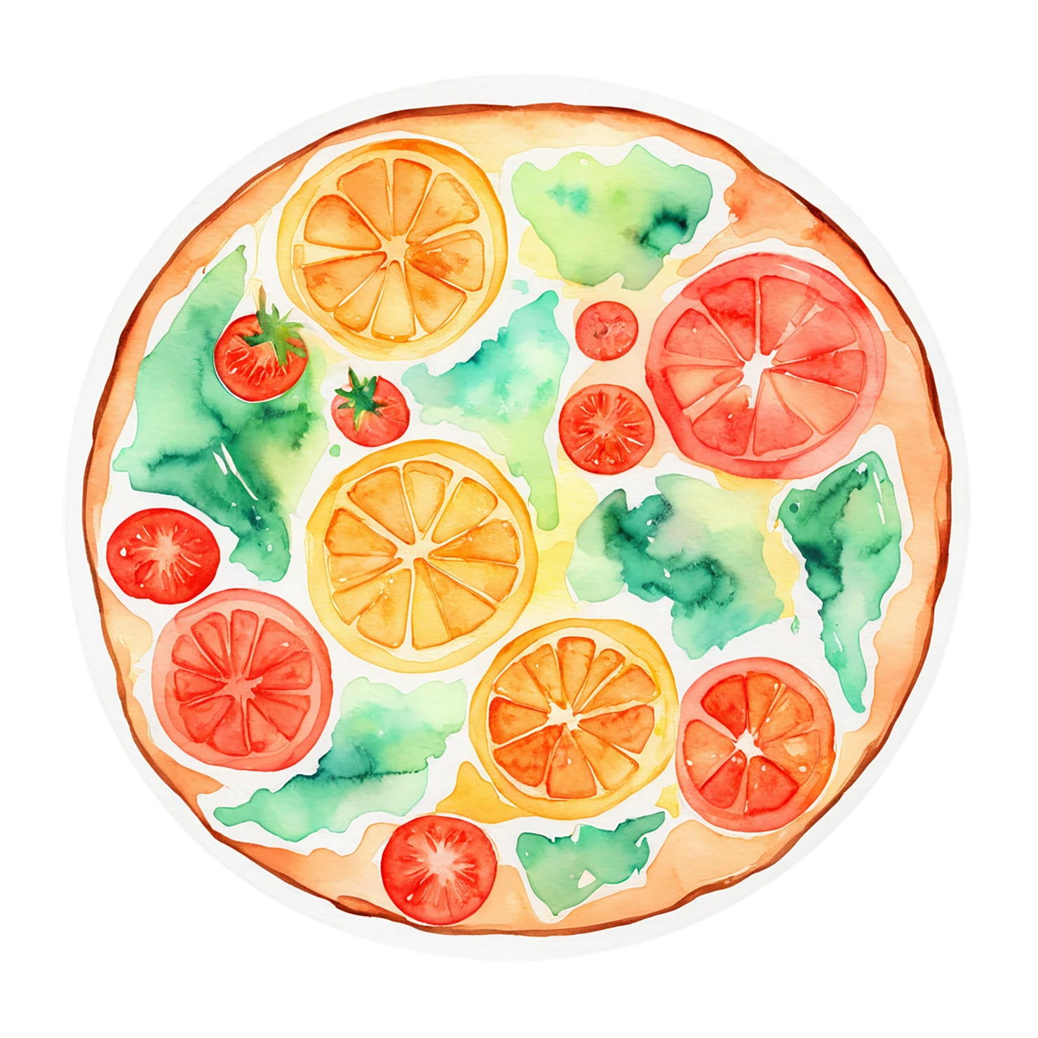 Pizza watercolor sticker isolated on transparent background #20722