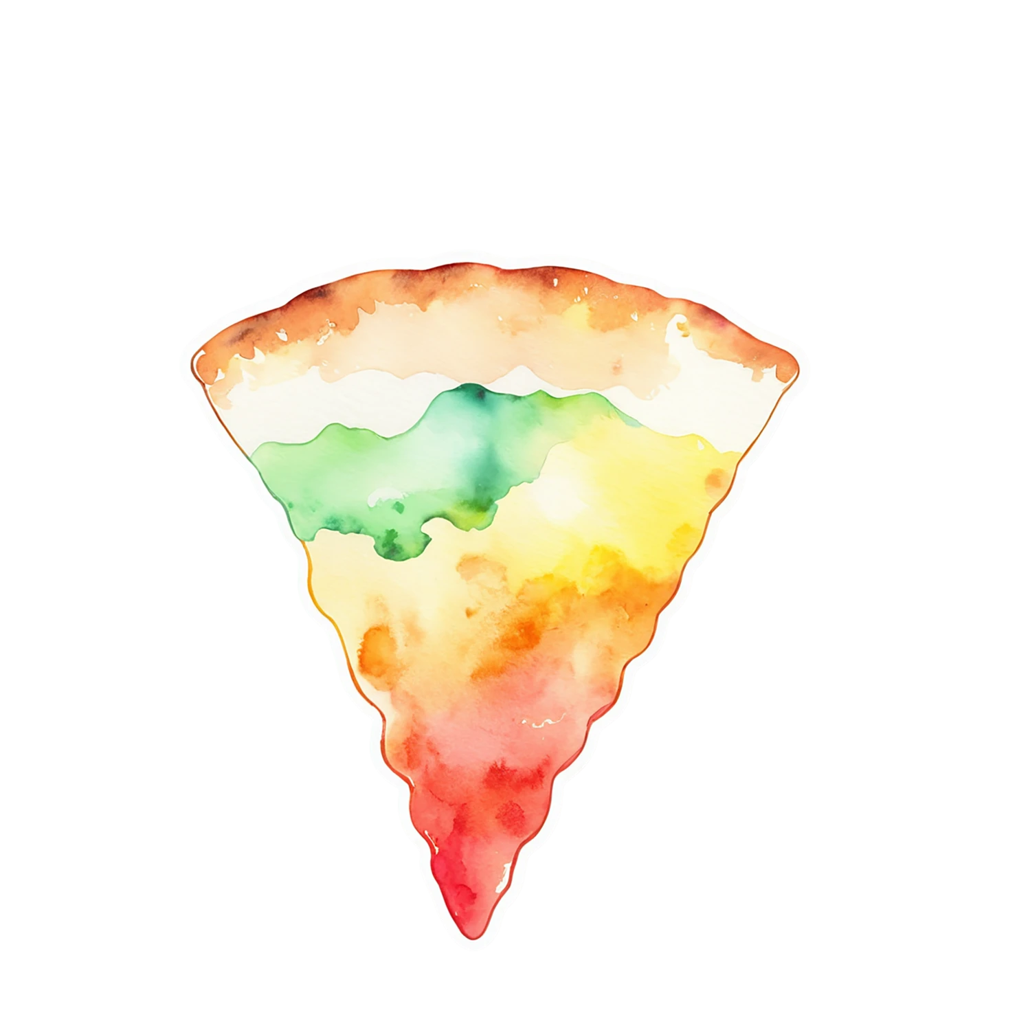 Pizza watercolor sticker isolated on transparent background #20725