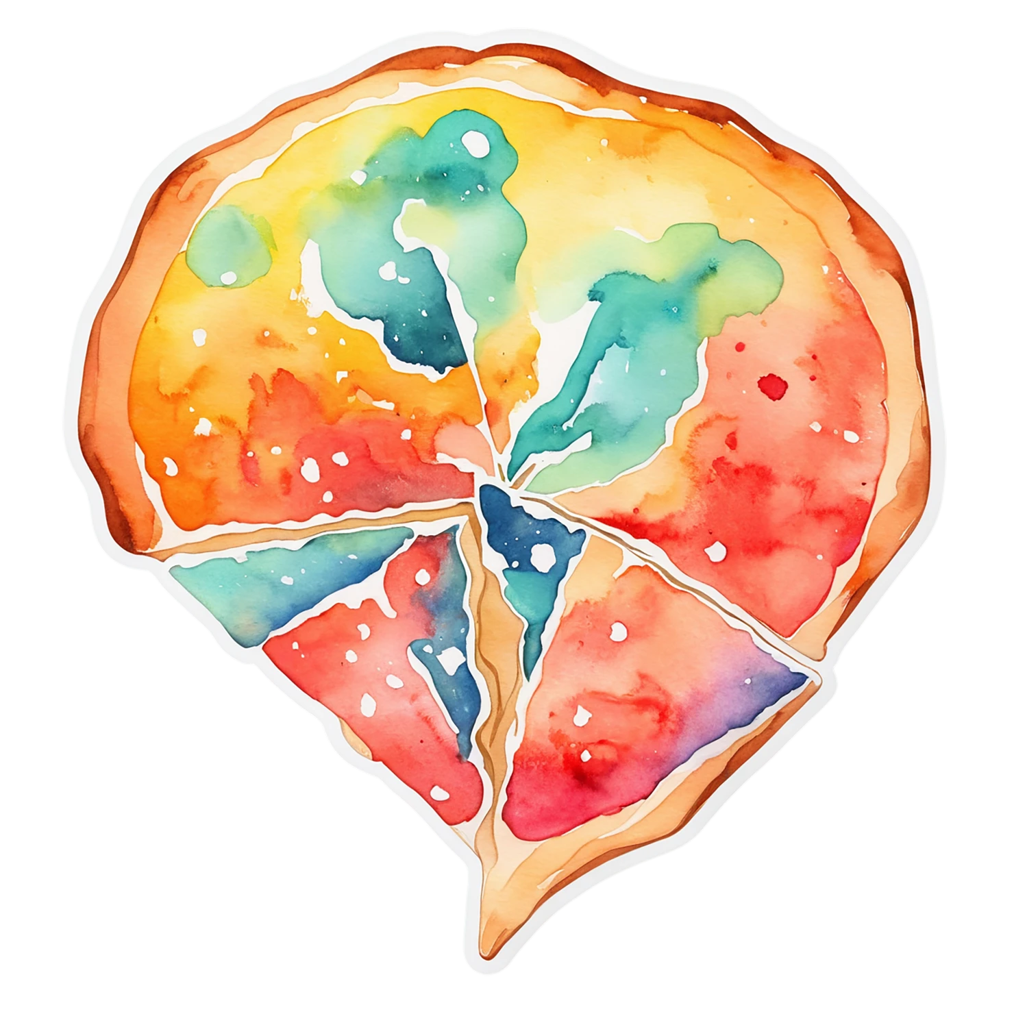 Pizza watercolor sticker isolated on transparent background #20726