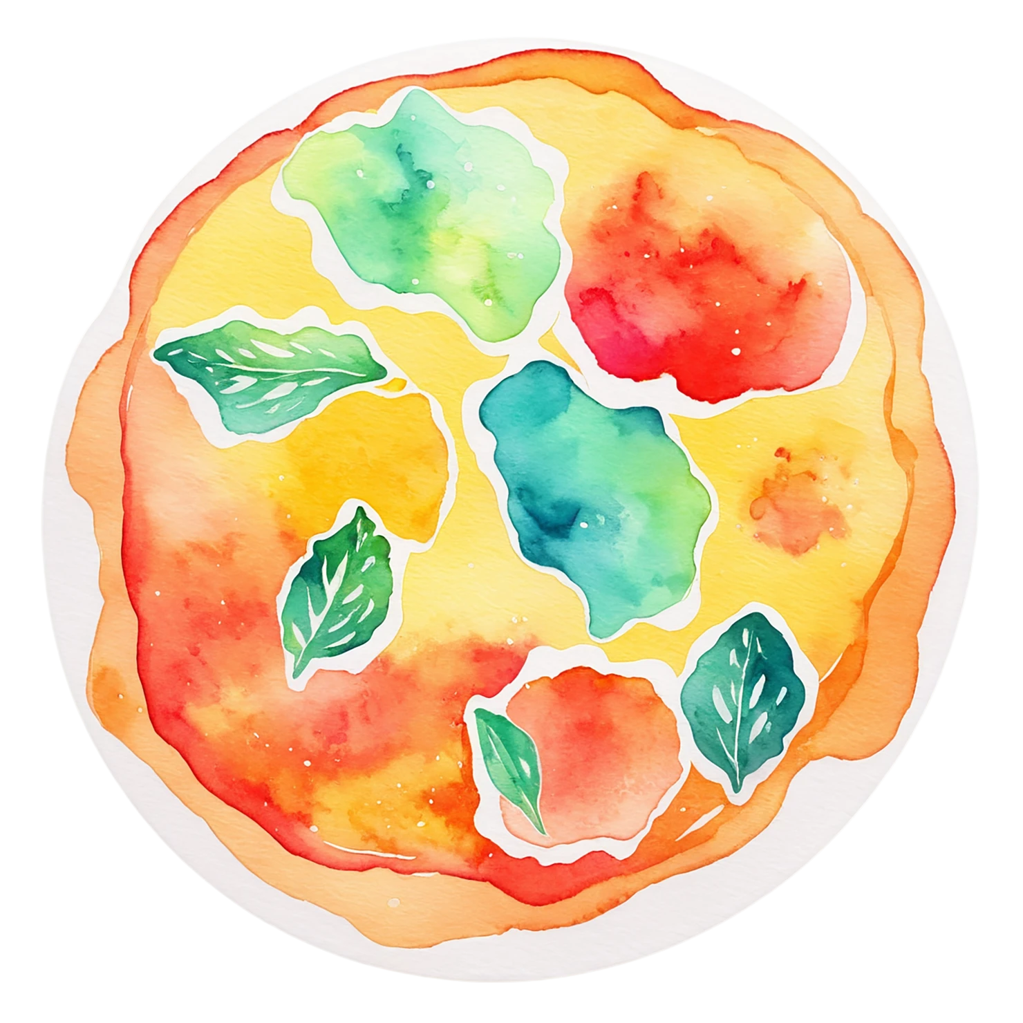 Pizza watercolor sticker isolated on transparent background #20728