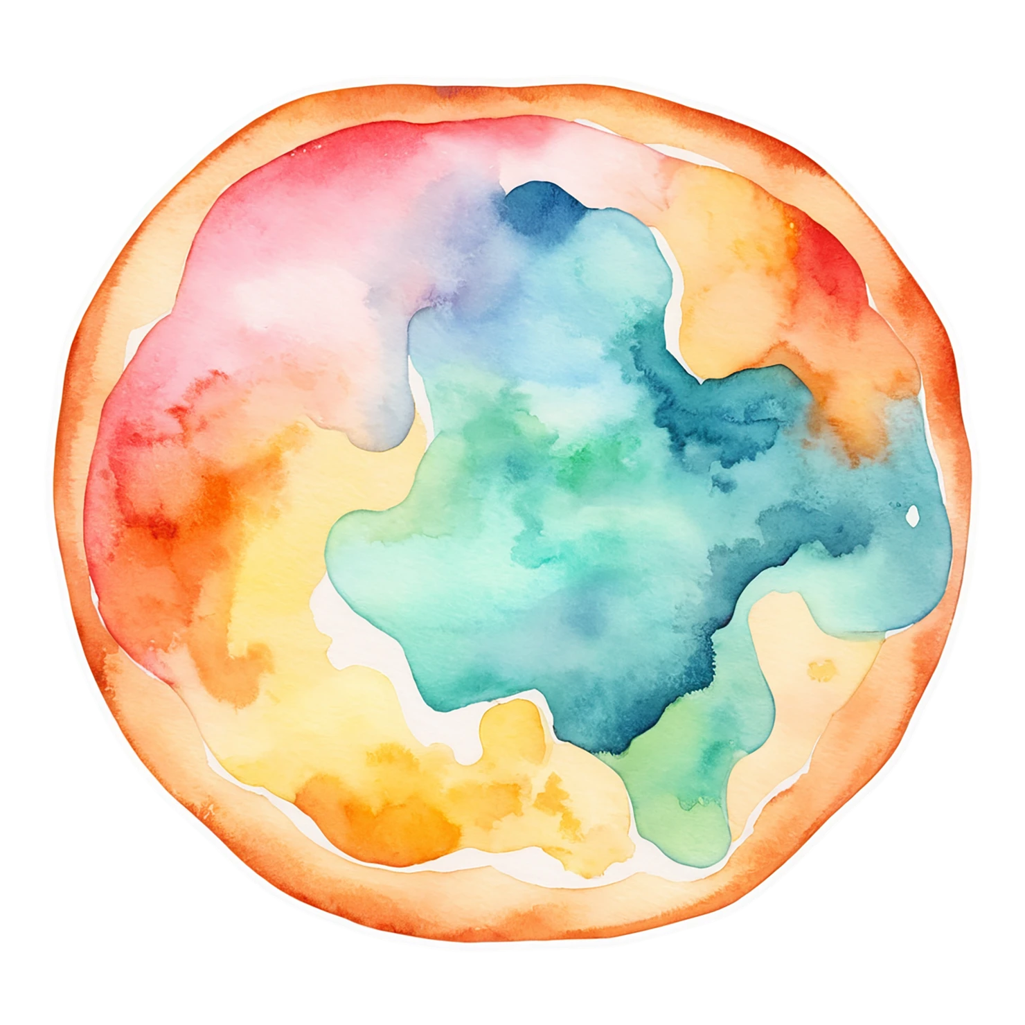 Pizza watercolor sticker isolated on transparent background #20731
