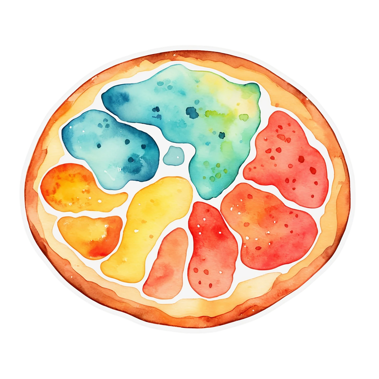 Pizza watercolor sticker isolated on transparent background #20740