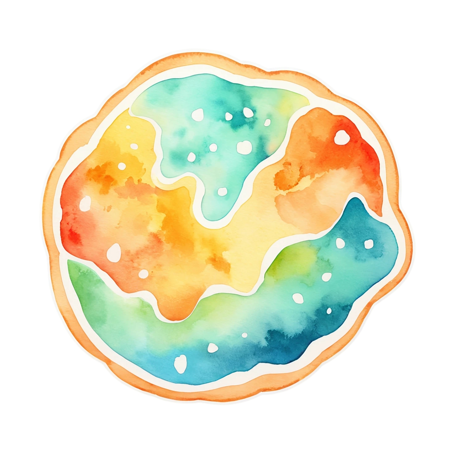 Pizza watercolor sticker isolated on transparent background #20741