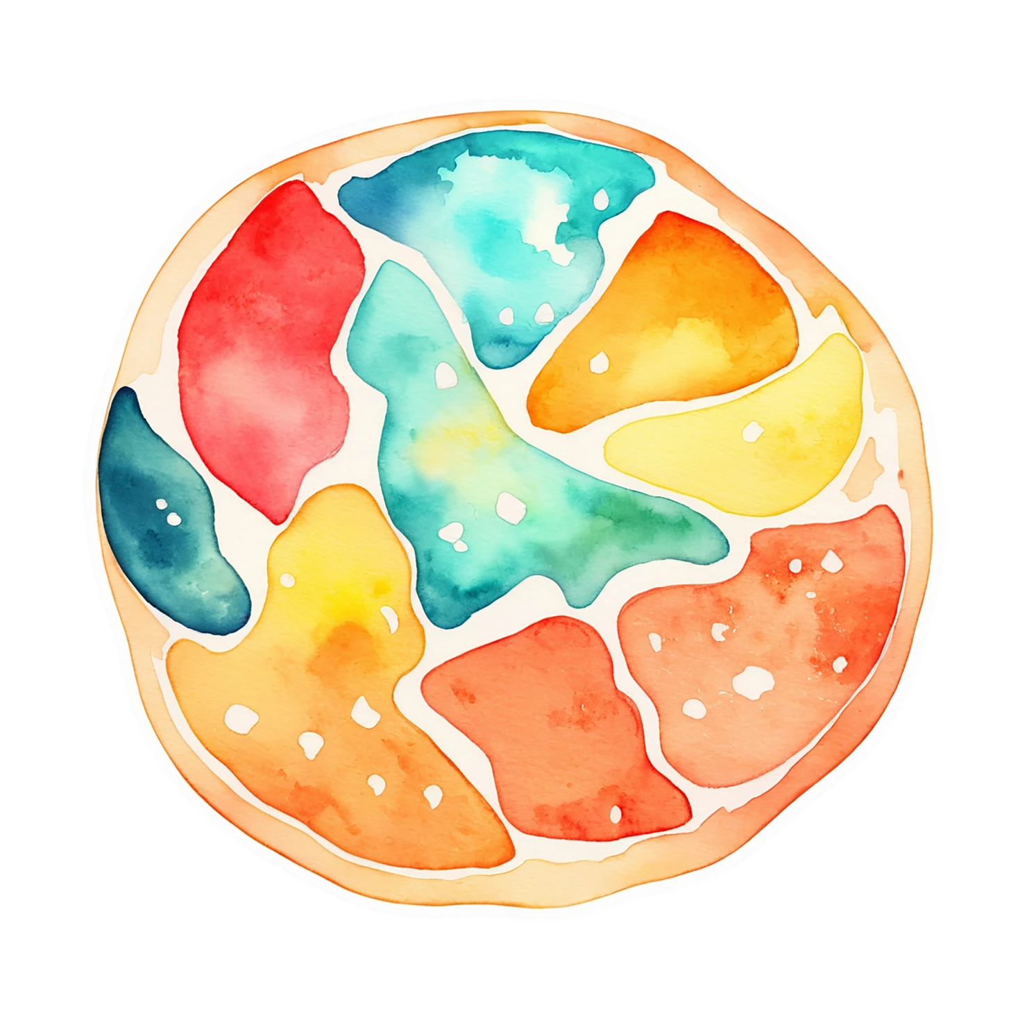 Pizza watercolor sticker isolated on transparent background #20745