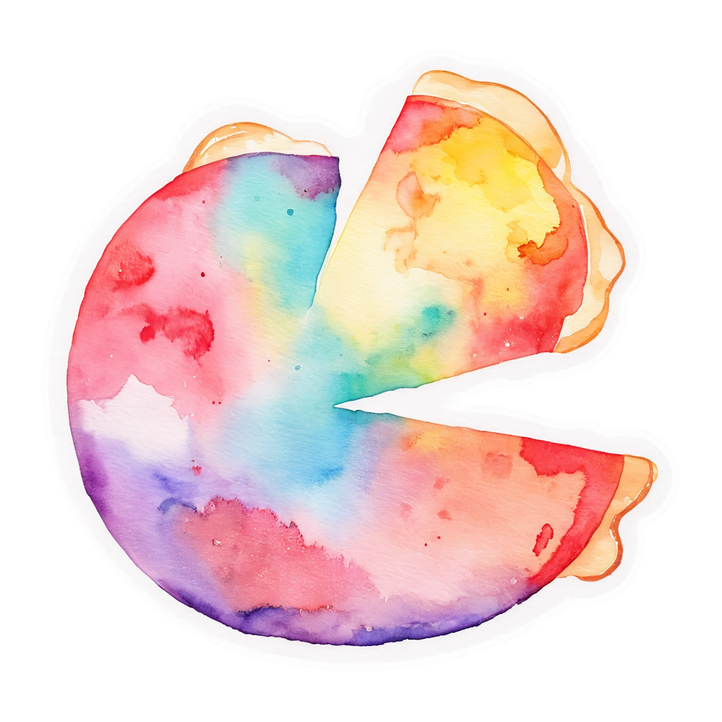 Pizza watercolor sticker isolated on transparent background #20749
