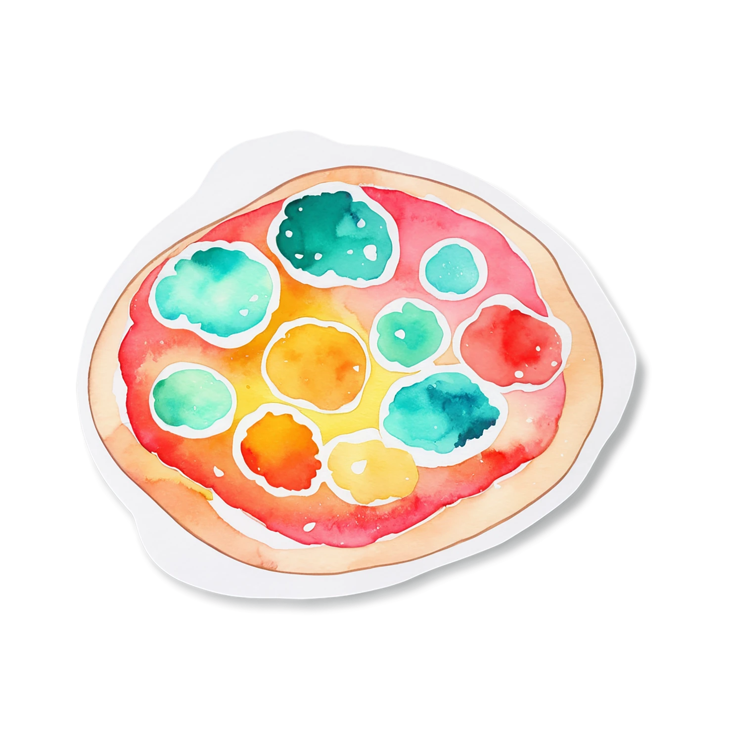 Pizza watercolor sticker isolated on transparent background #20752
