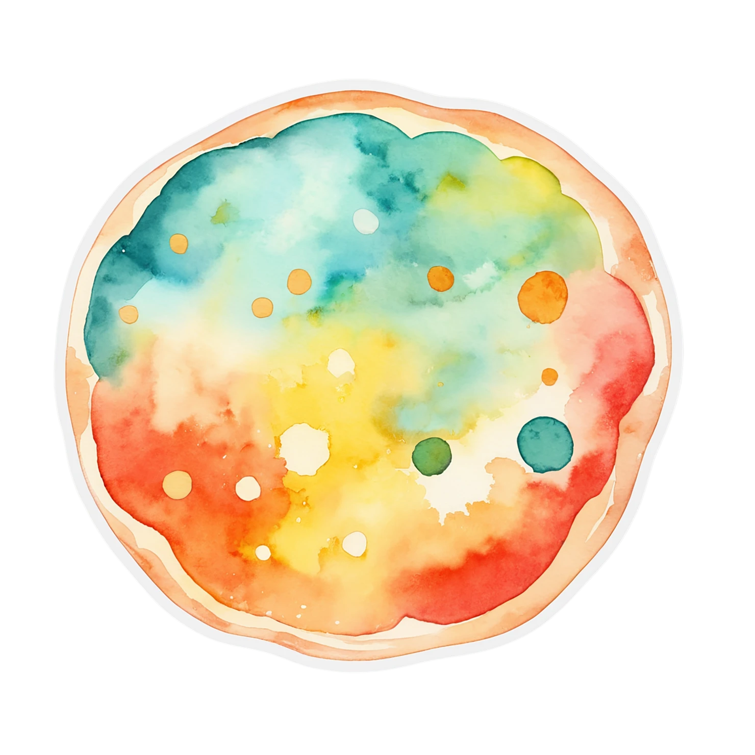 Pizza watercolor sticker isolated on transparent background #20753