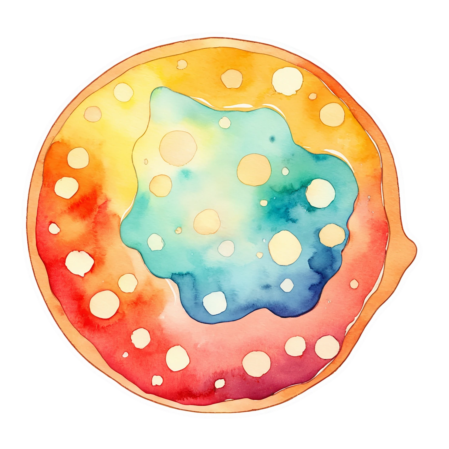 Pizza watercolor sticker isolated on transparent background #20754