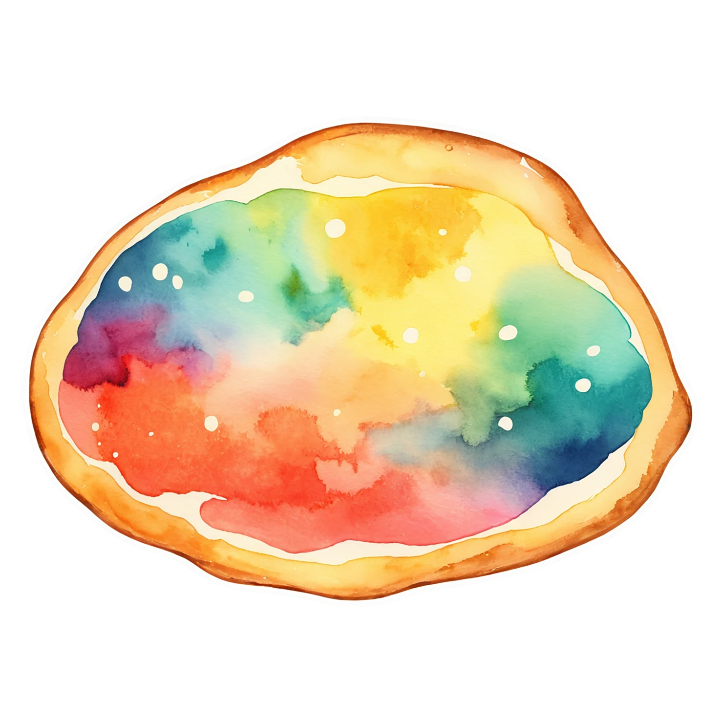 Pizza watercolor sticker isolated on transparent background #20756