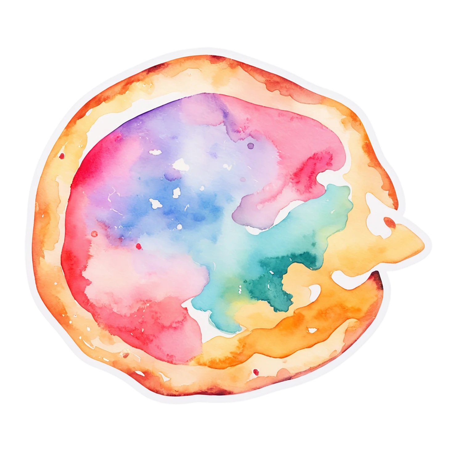 Pizza watercolor sticker isolated on transparent background #20759