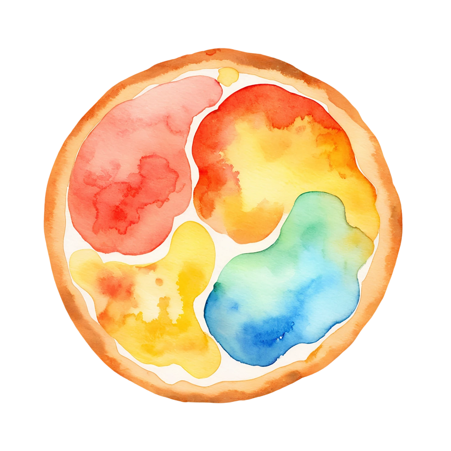Pizza watercolor sticker isolated on transparent background #20763