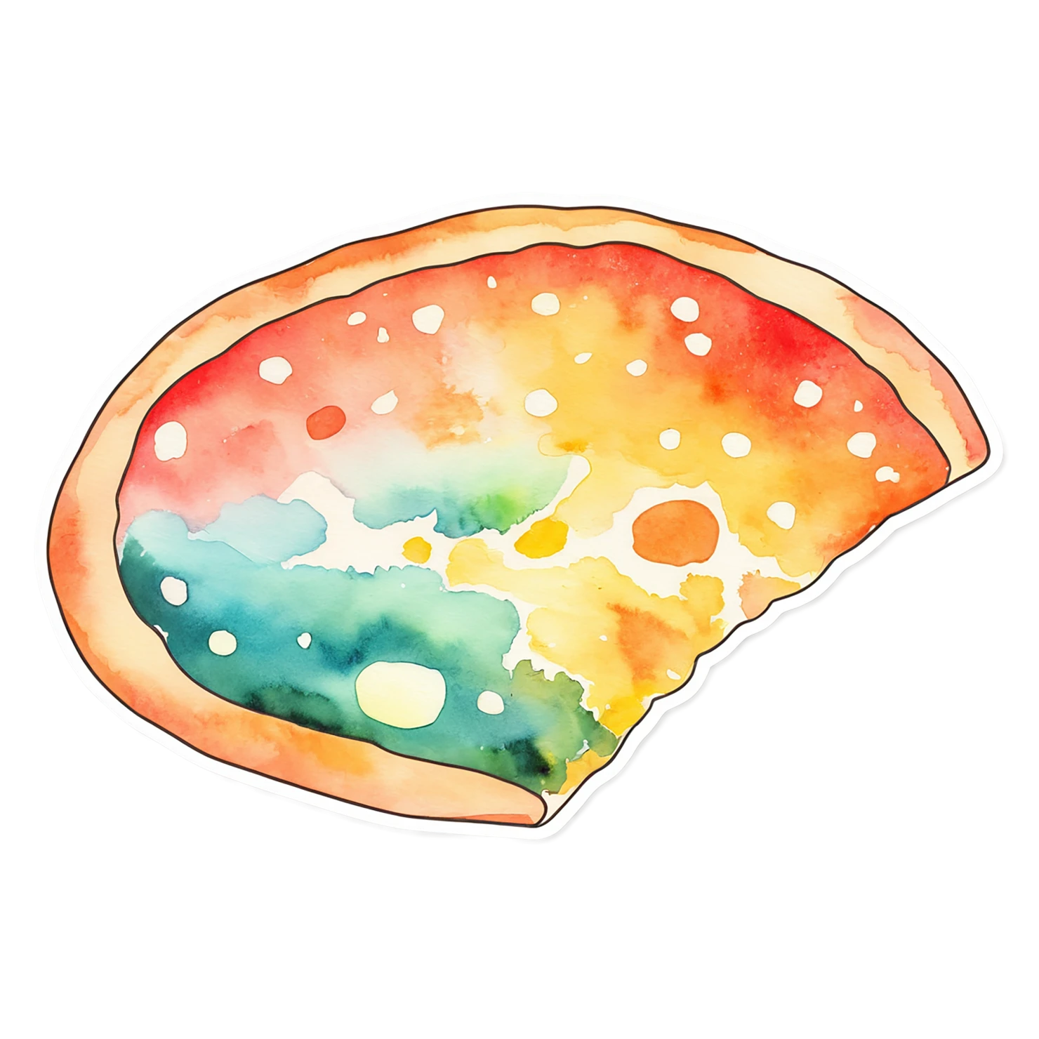 Pizza watercolor sticker isolated on transparent background #20764