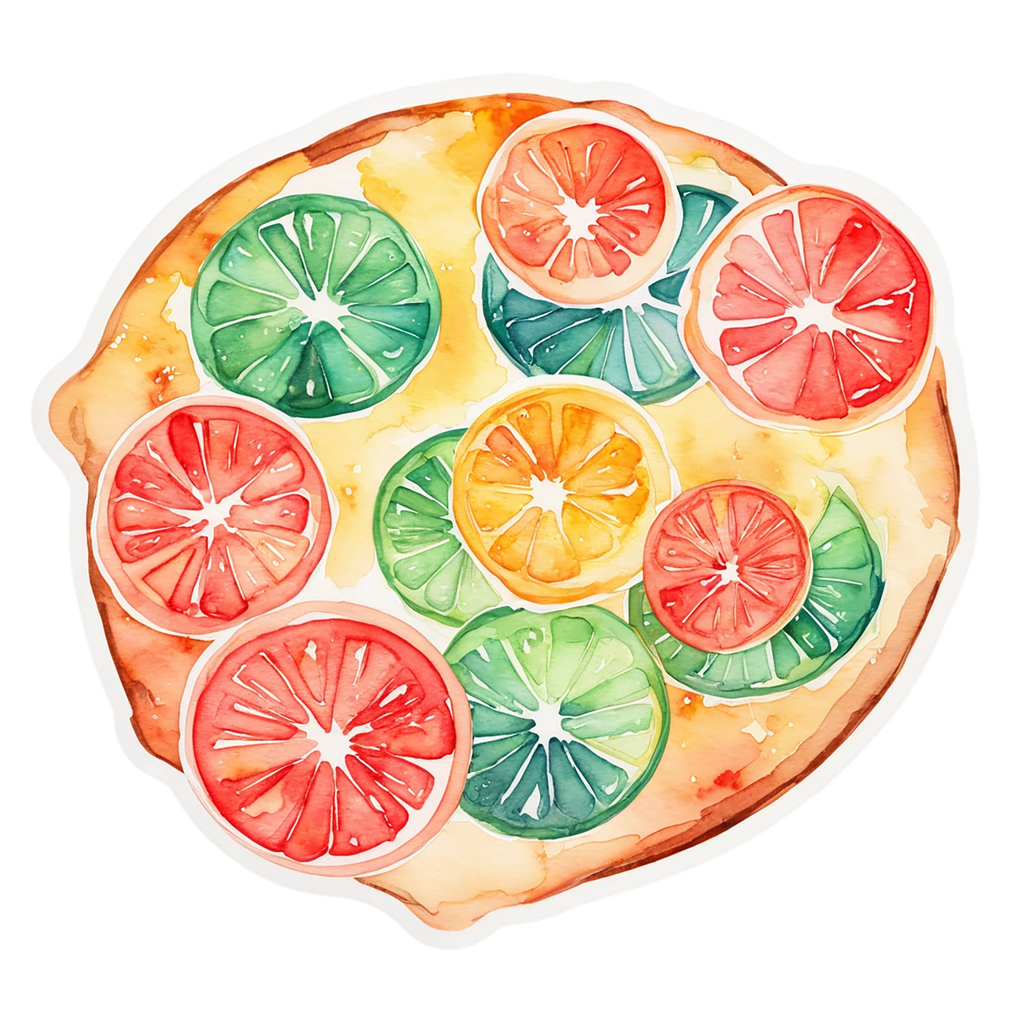 Pizza watercolor sticker isolated on transparent background #20765