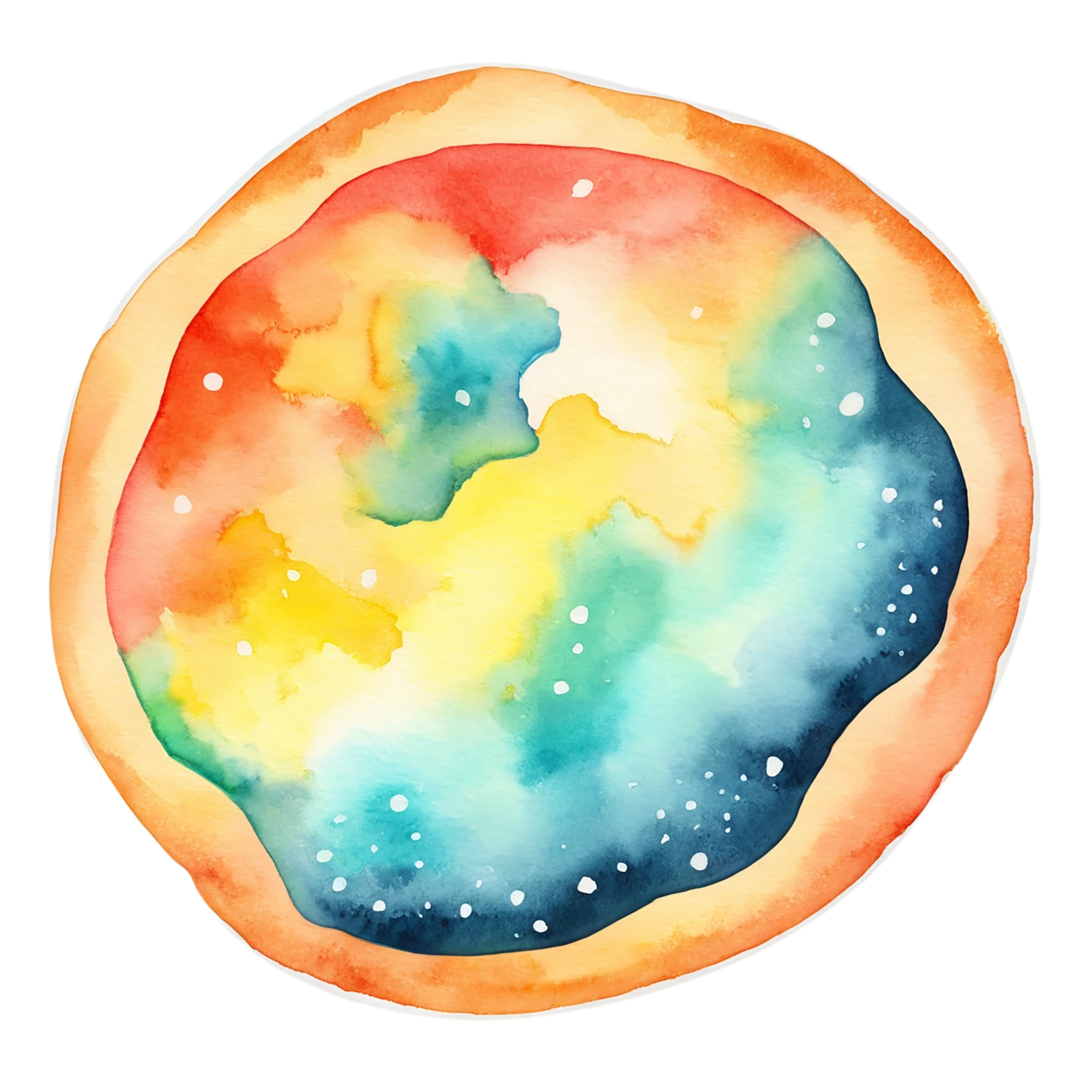 Pizza watercolor sticker isolated on transparent background #20767