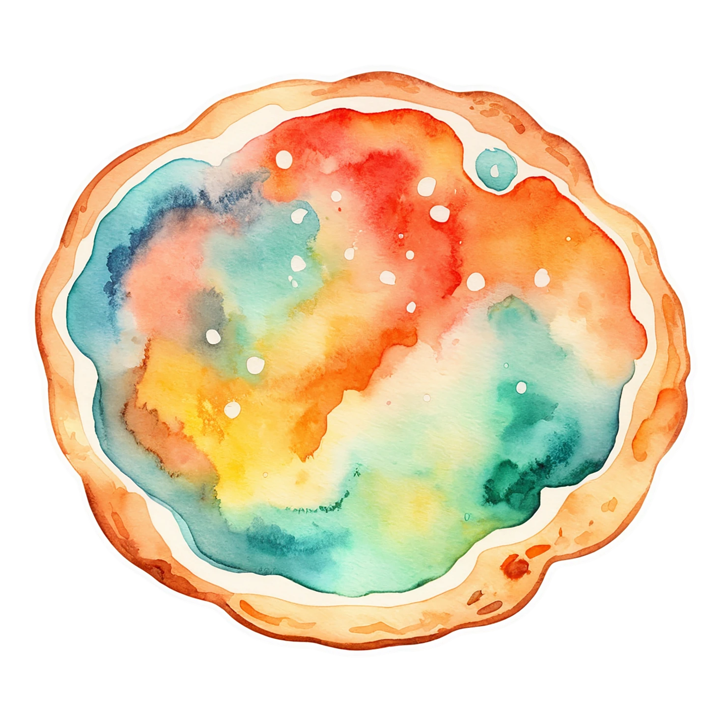 Pizza watercolor sticker isolated on transparent background #20768
