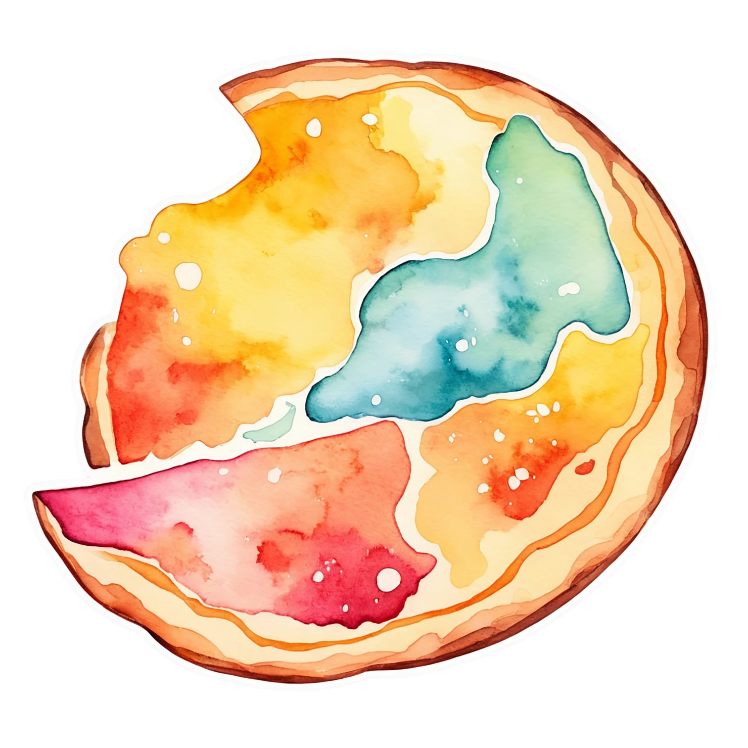 Pizza watercolor sticker isolated on transparent background #20769