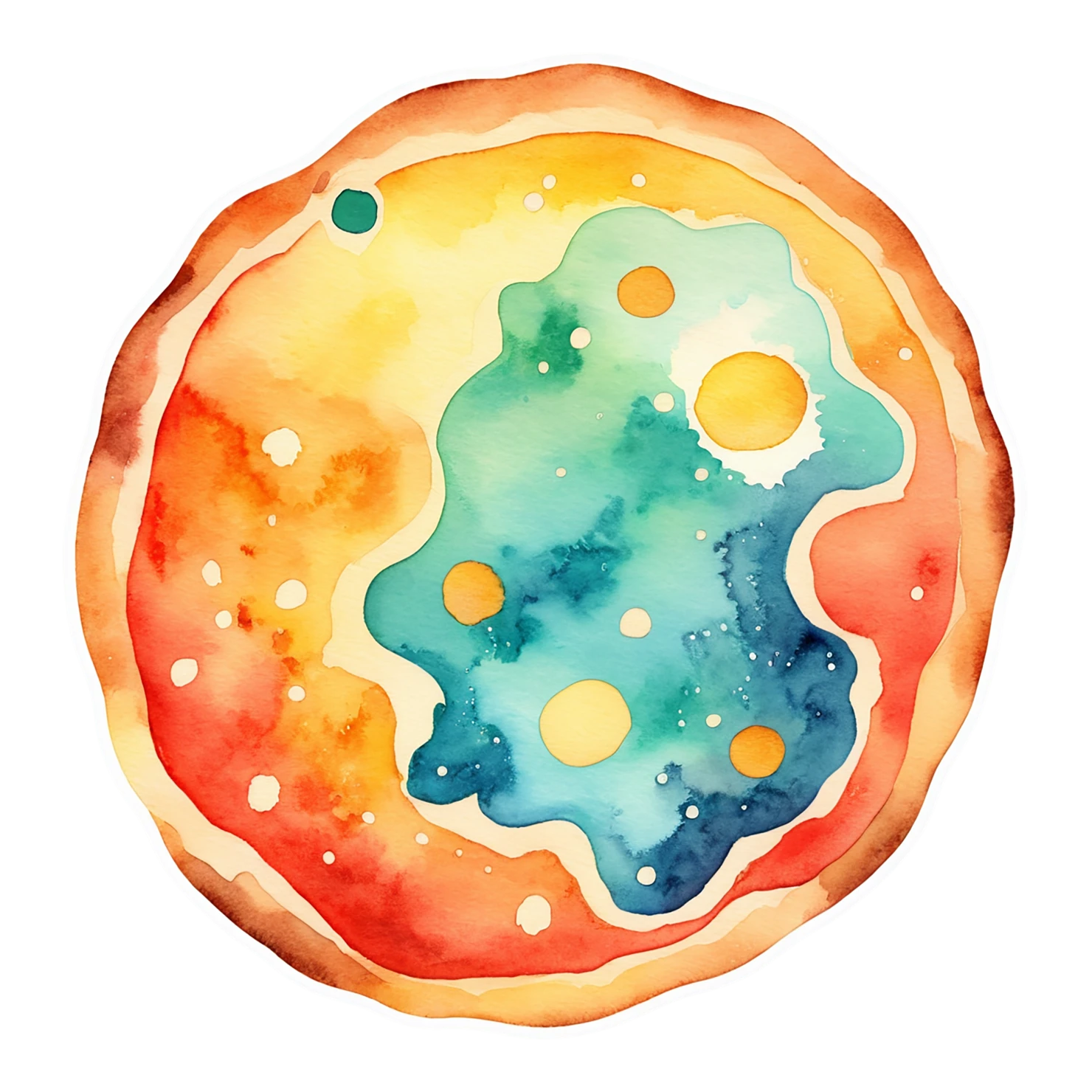 Pizza watercolor sticker isolated on transparent background #20773