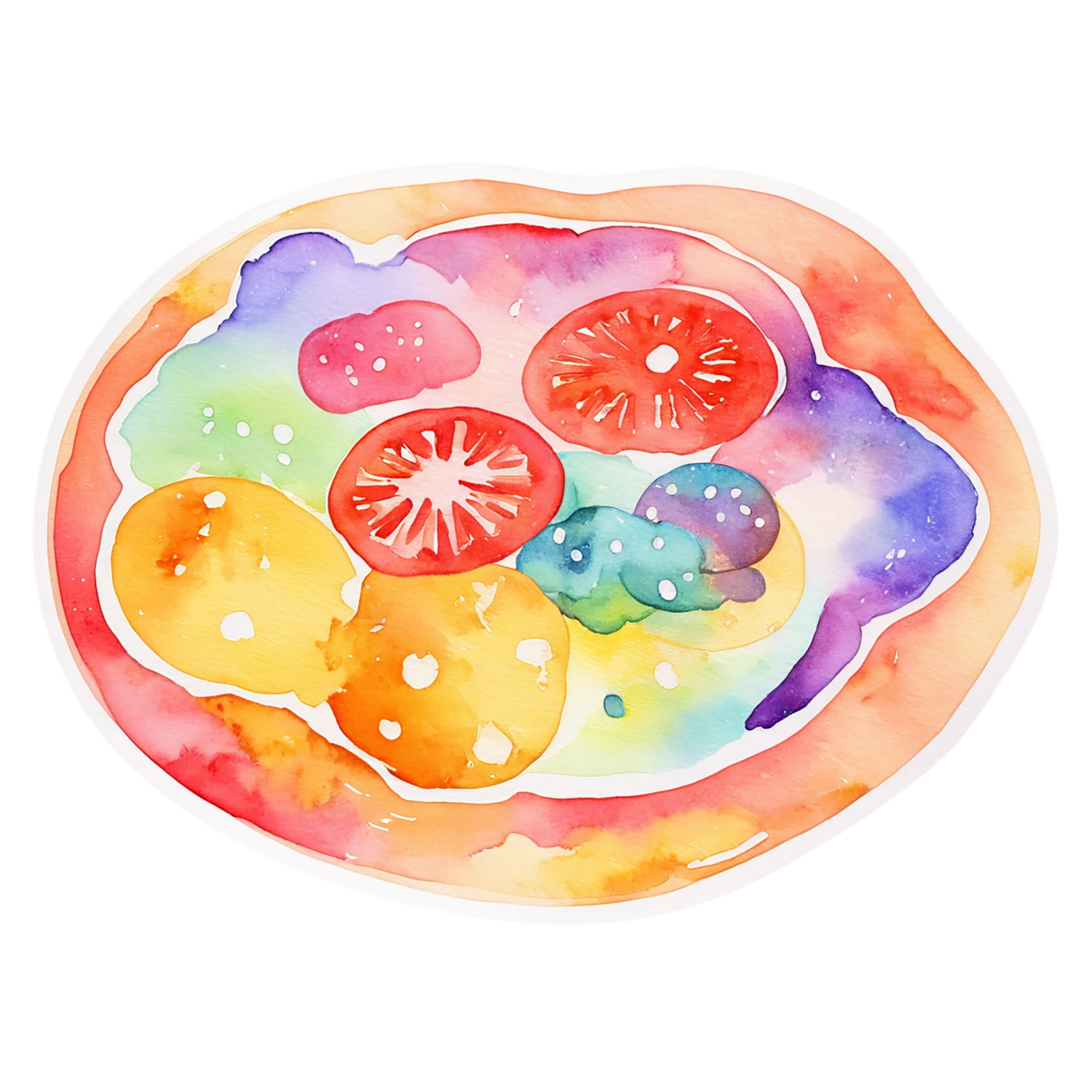 Pizza watercolor sticker isolated on transparent background #20774