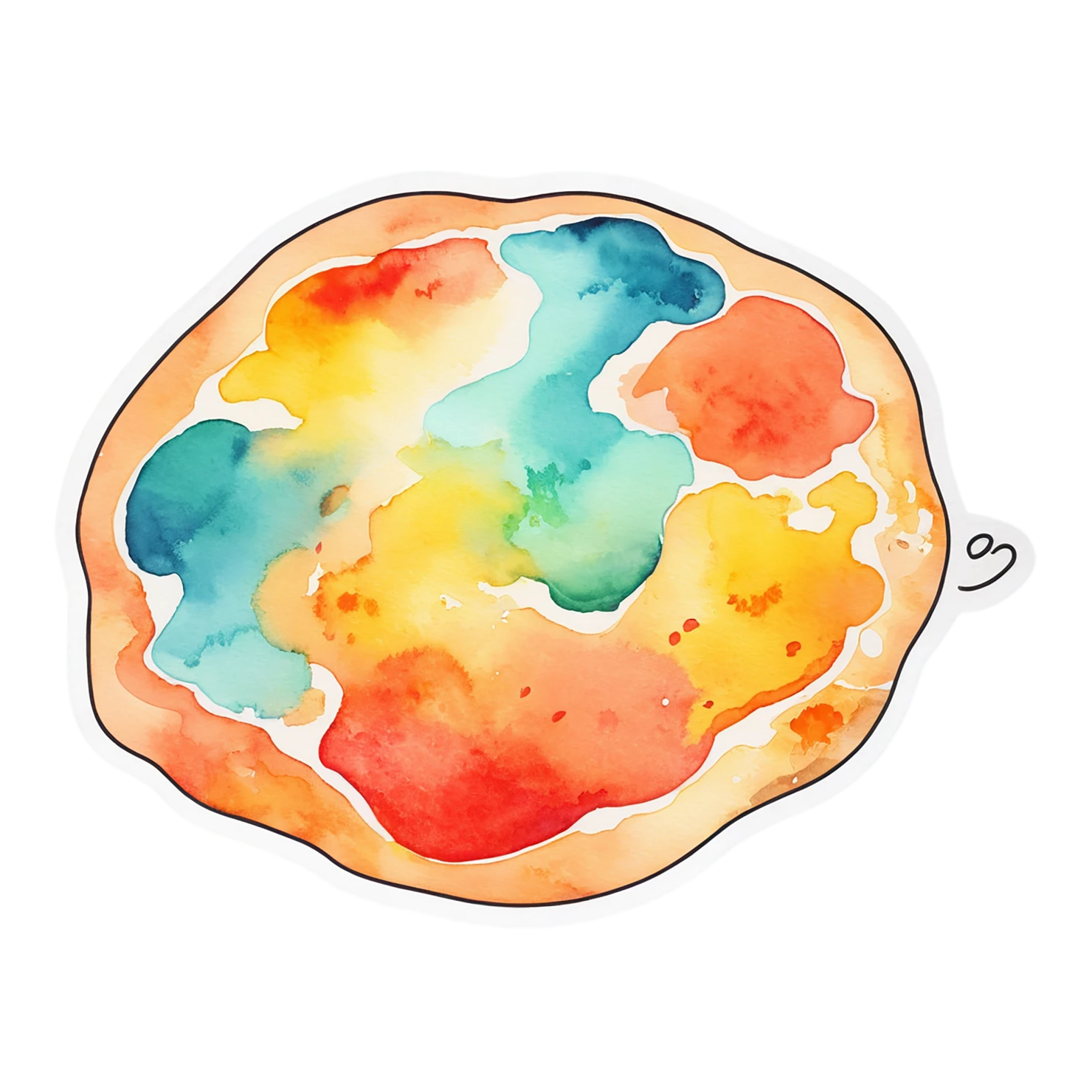Pizza watercolor sticker isolated on transparent background #20778