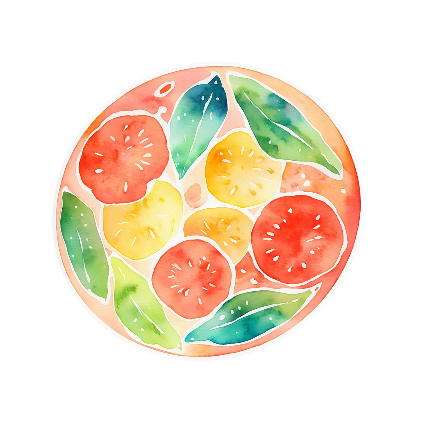 Pizza watercolor sticker isolated on transparent background #20780