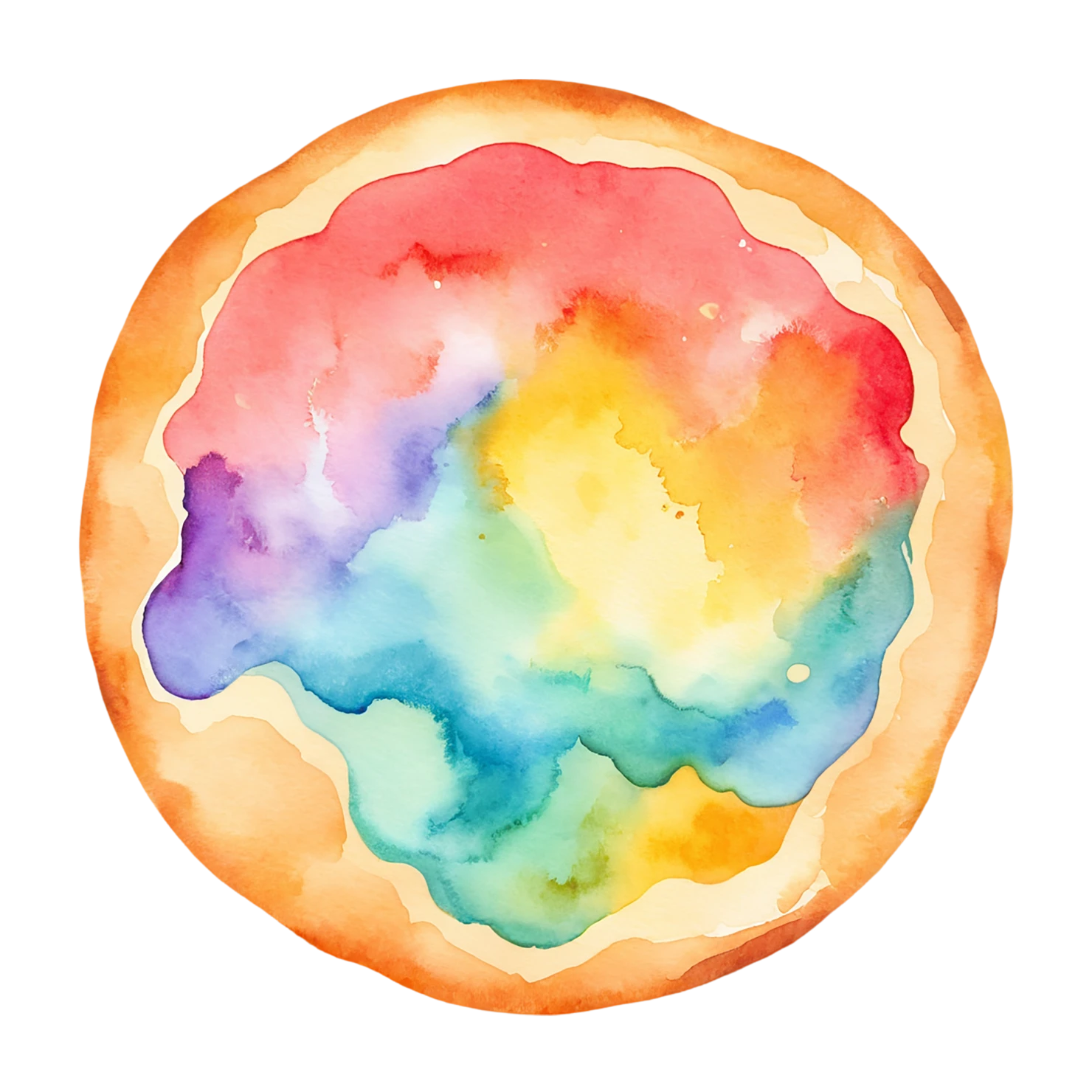 Pizza watercolor sticker isolated on transparent background #20781