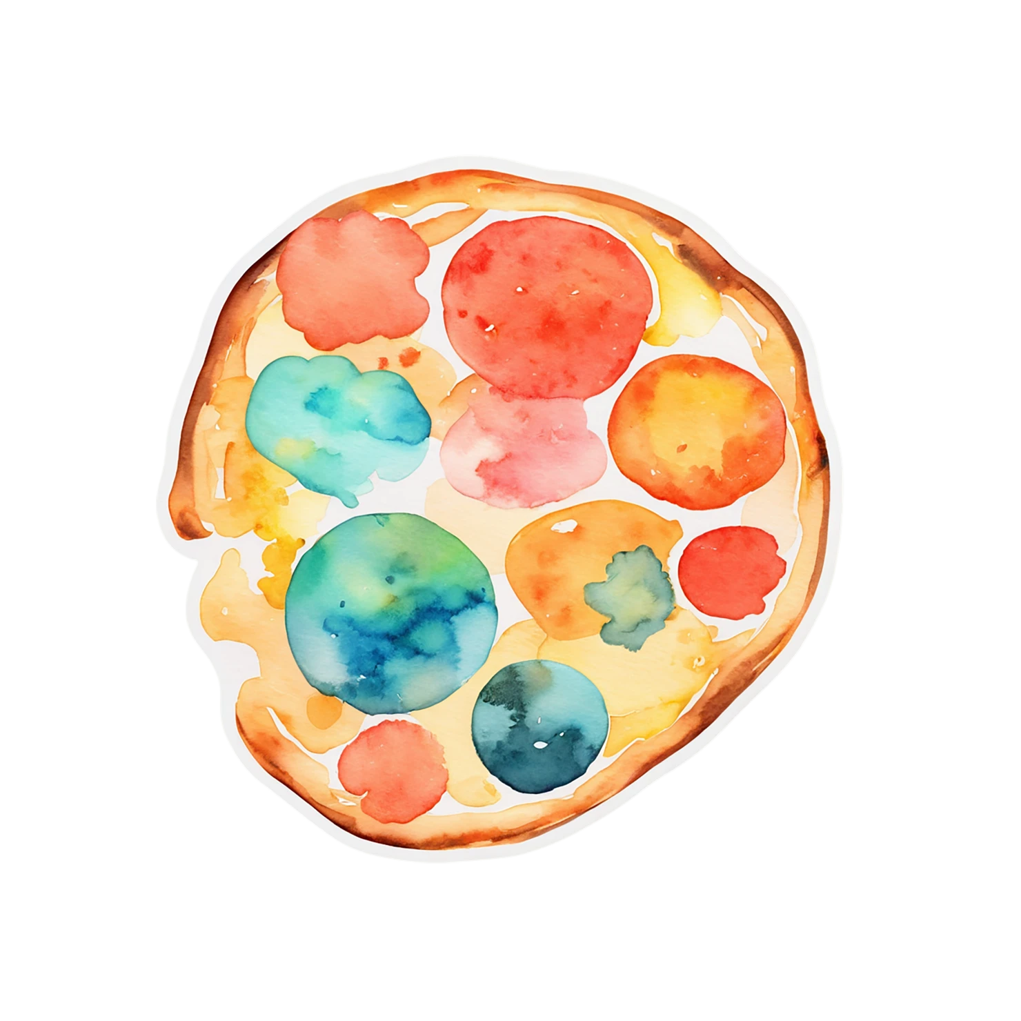 Pizza watercolor sticker isolated on transparent background #20785
