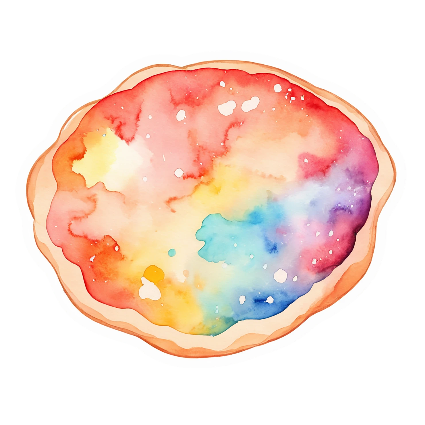 Pizza watercolor sticker isolated on transparent background #20787