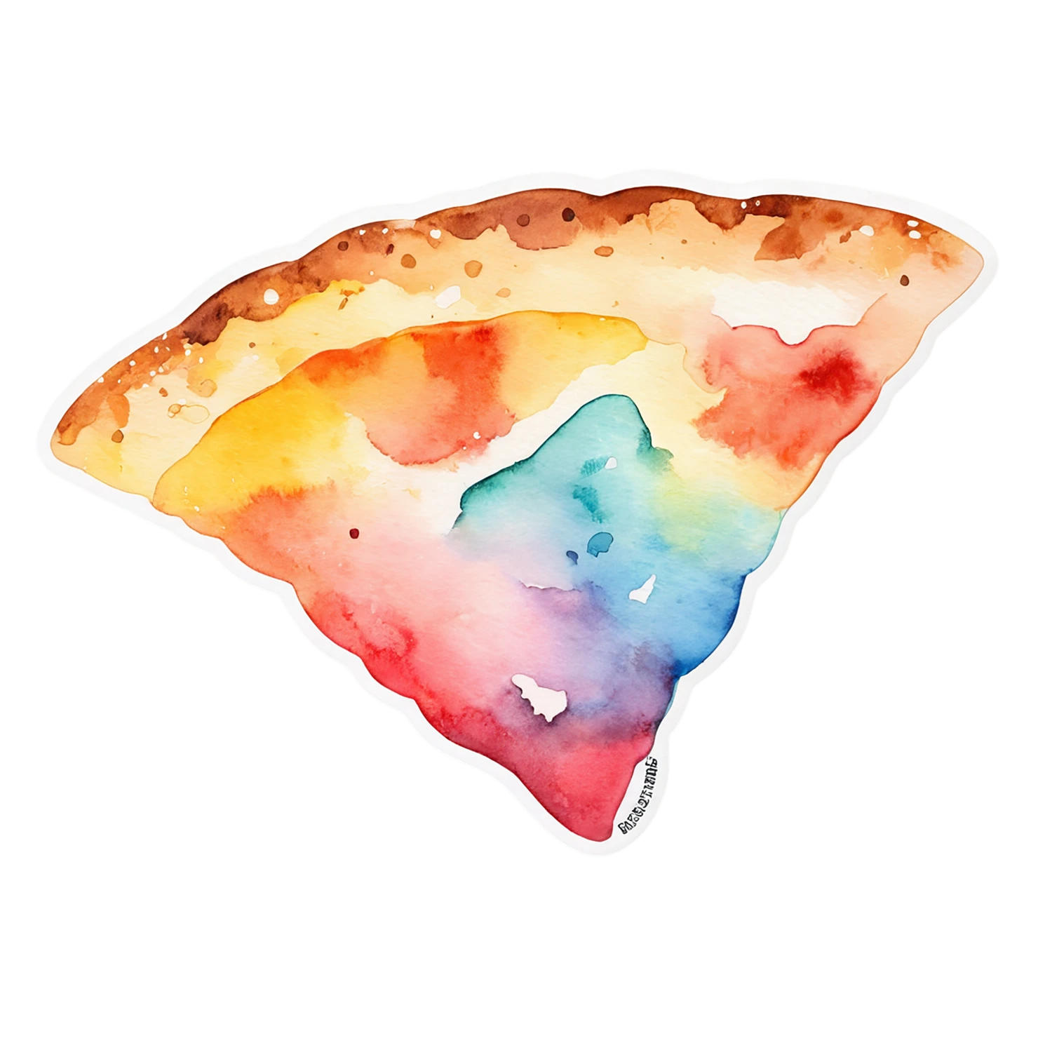 Pizza watercolor sticker isolated on transparent background #20790