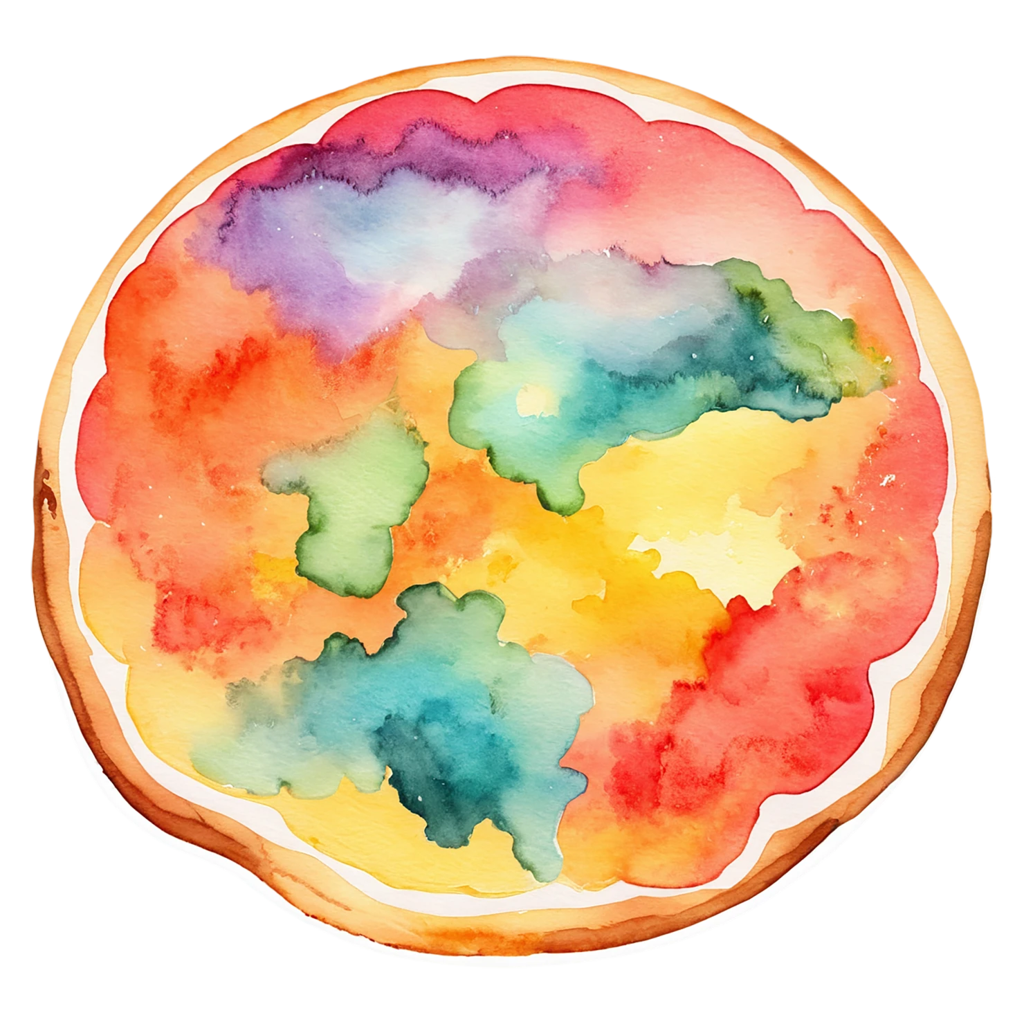 Pizza watercolor sticker isolated on transparent background #20791