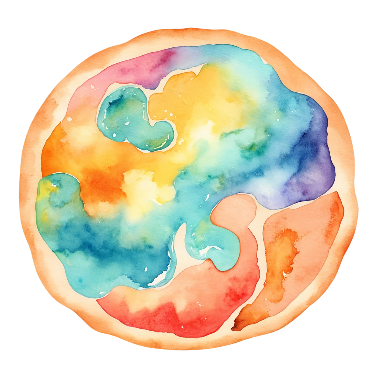 Pizza watercolor sticker isolated on transparent background #20792