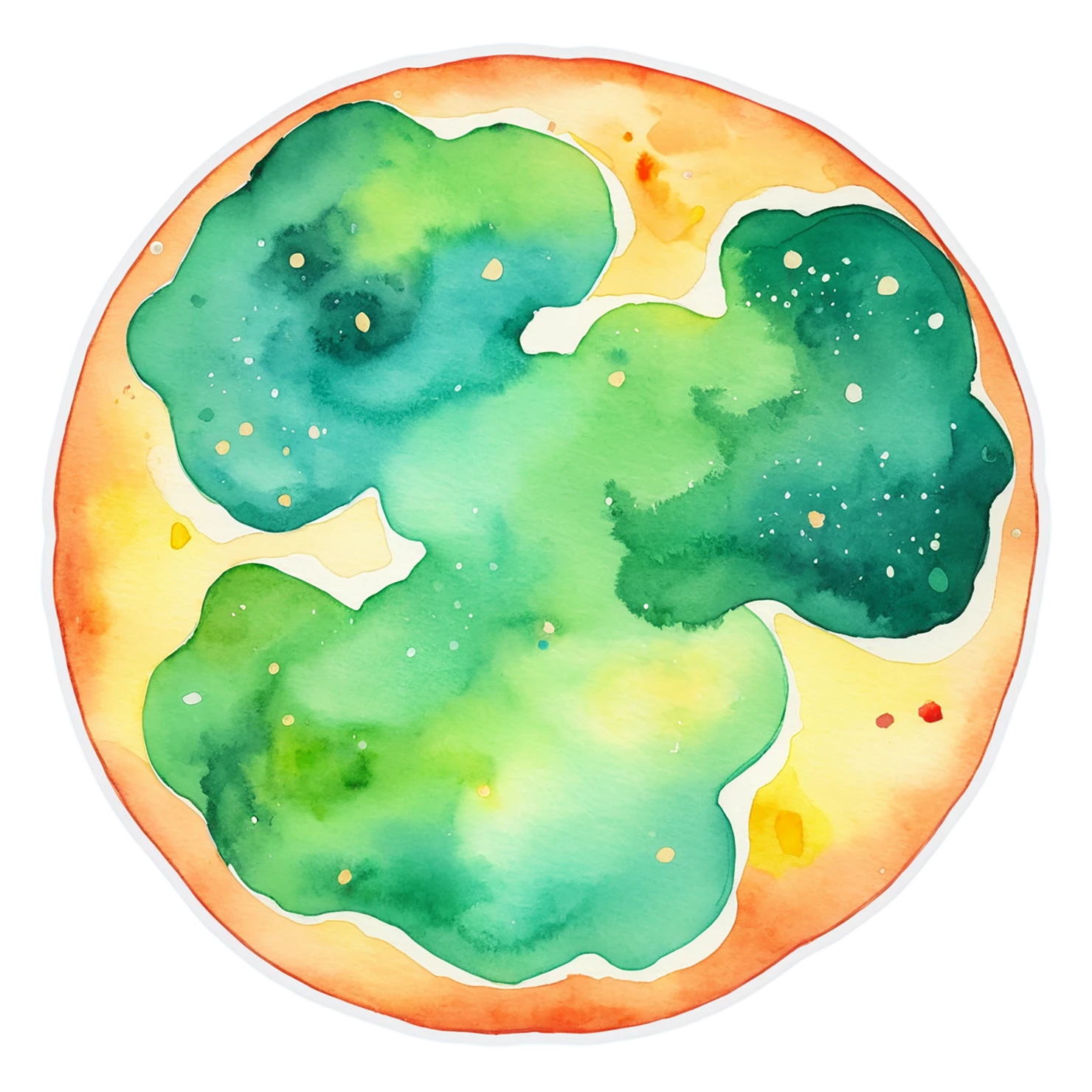 Pizza watercolor sticker isolated on transparent background #20794