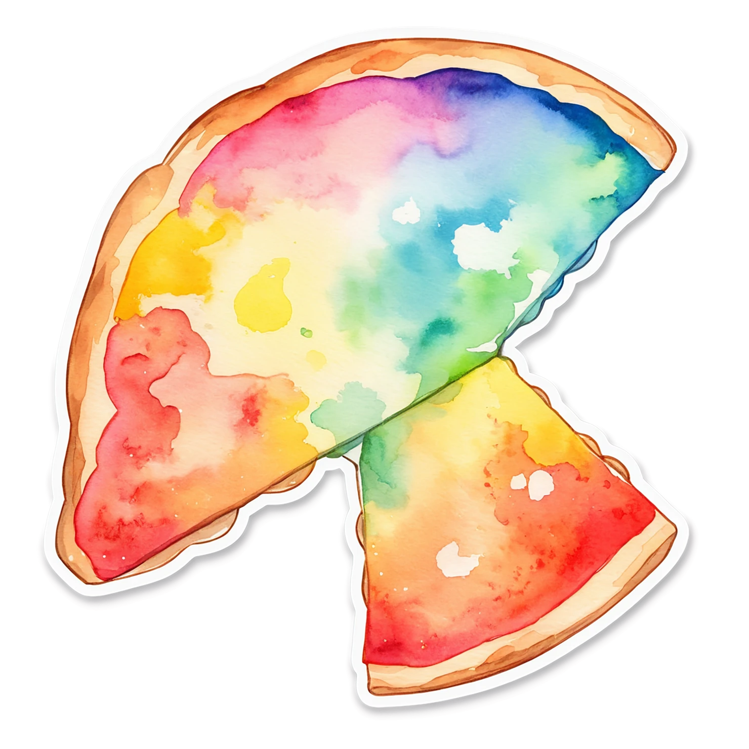 Pizza watercolor sticker isolated on transparent background #20805