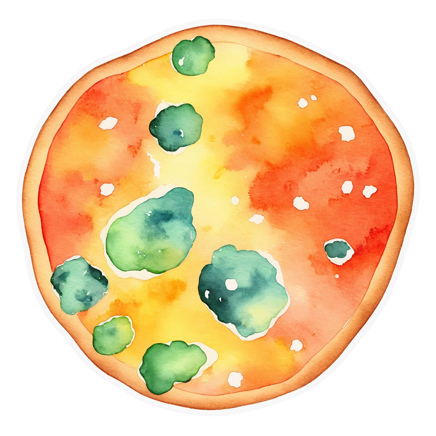 Pizza watercolor sticker isolated on transparent background #20807
