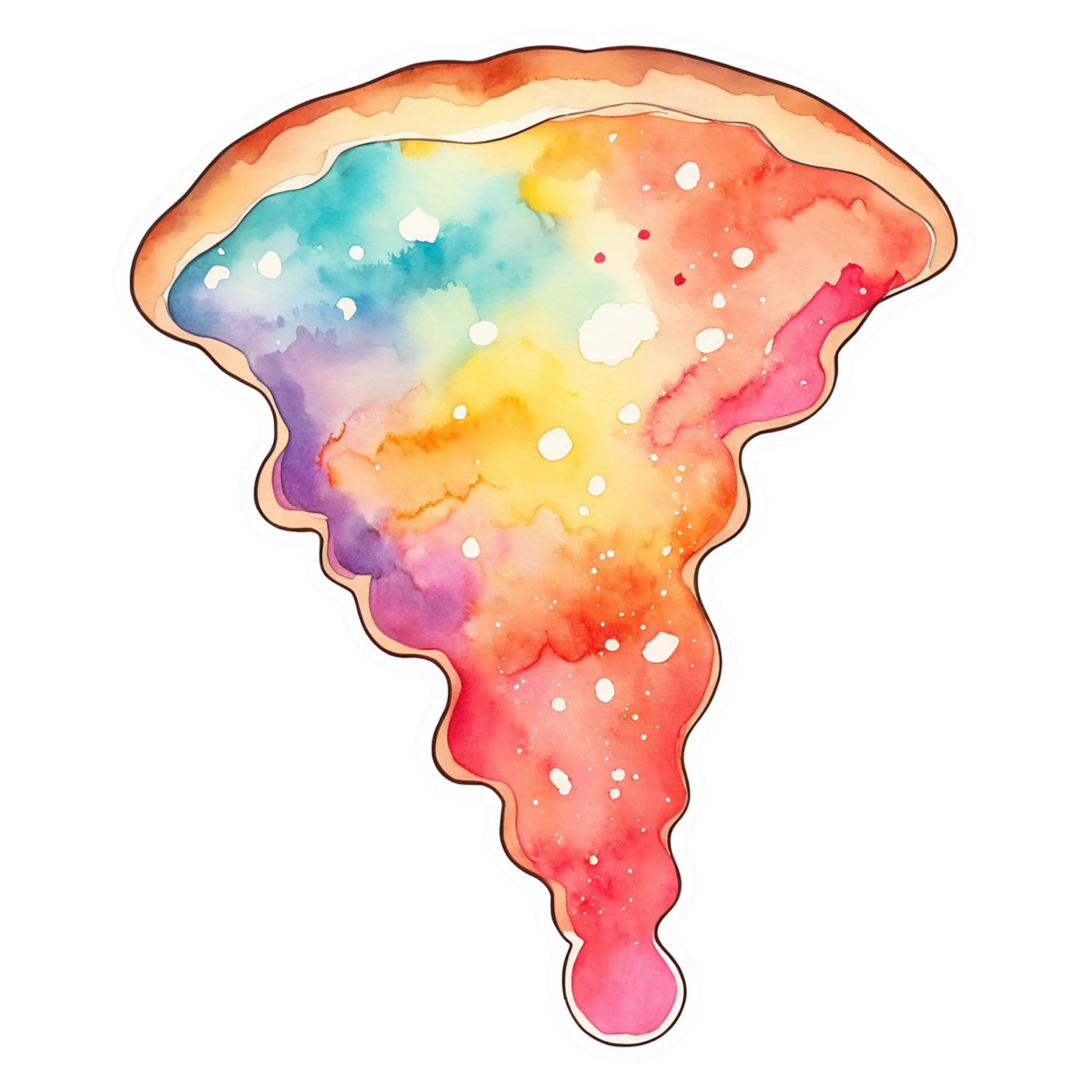 Pizza watercolor sticker isolated on transparent background #20809