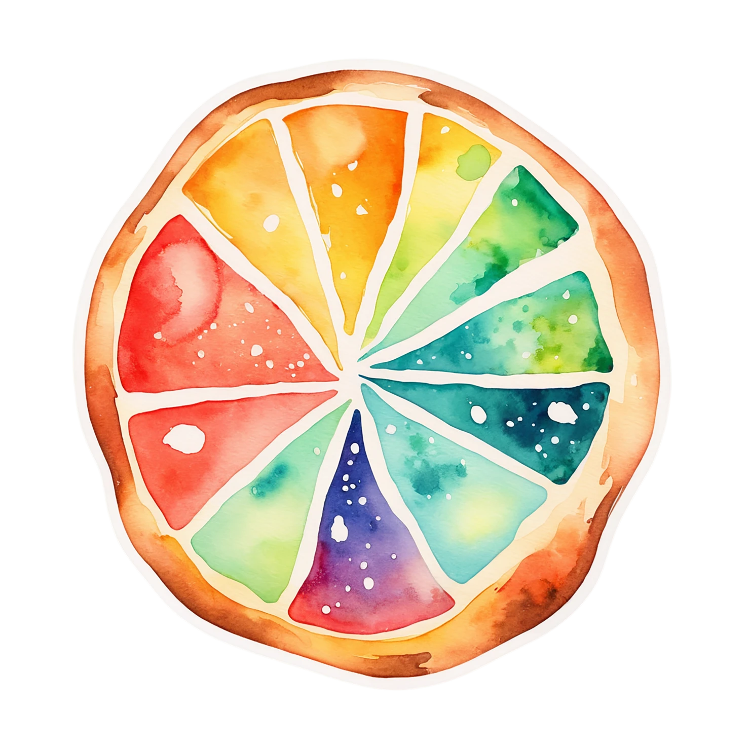 Pizza watercolor sticker isolated on transparent background #20812